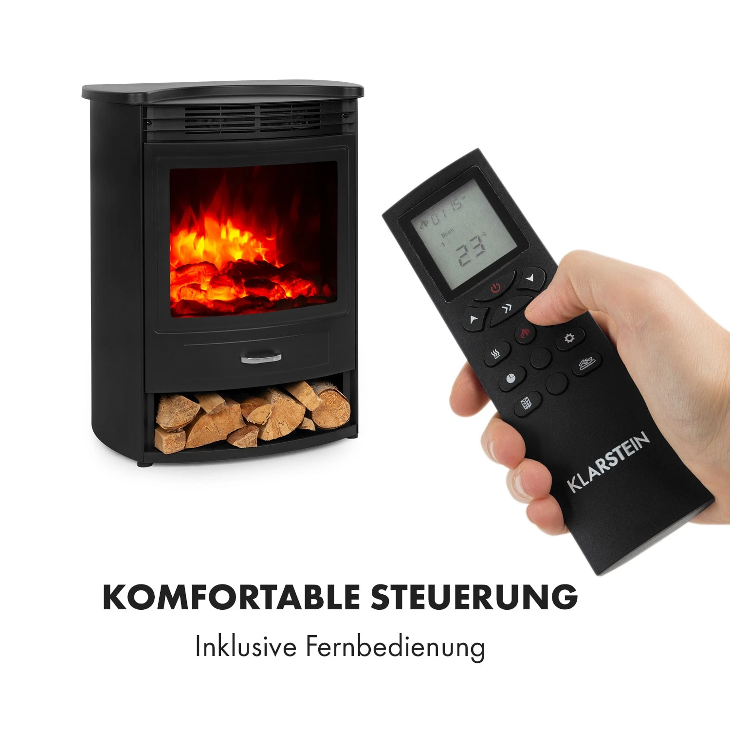 Bormio S Smart Elektrokamin 950/1900W Thermostat Wochentimer – Bild 5