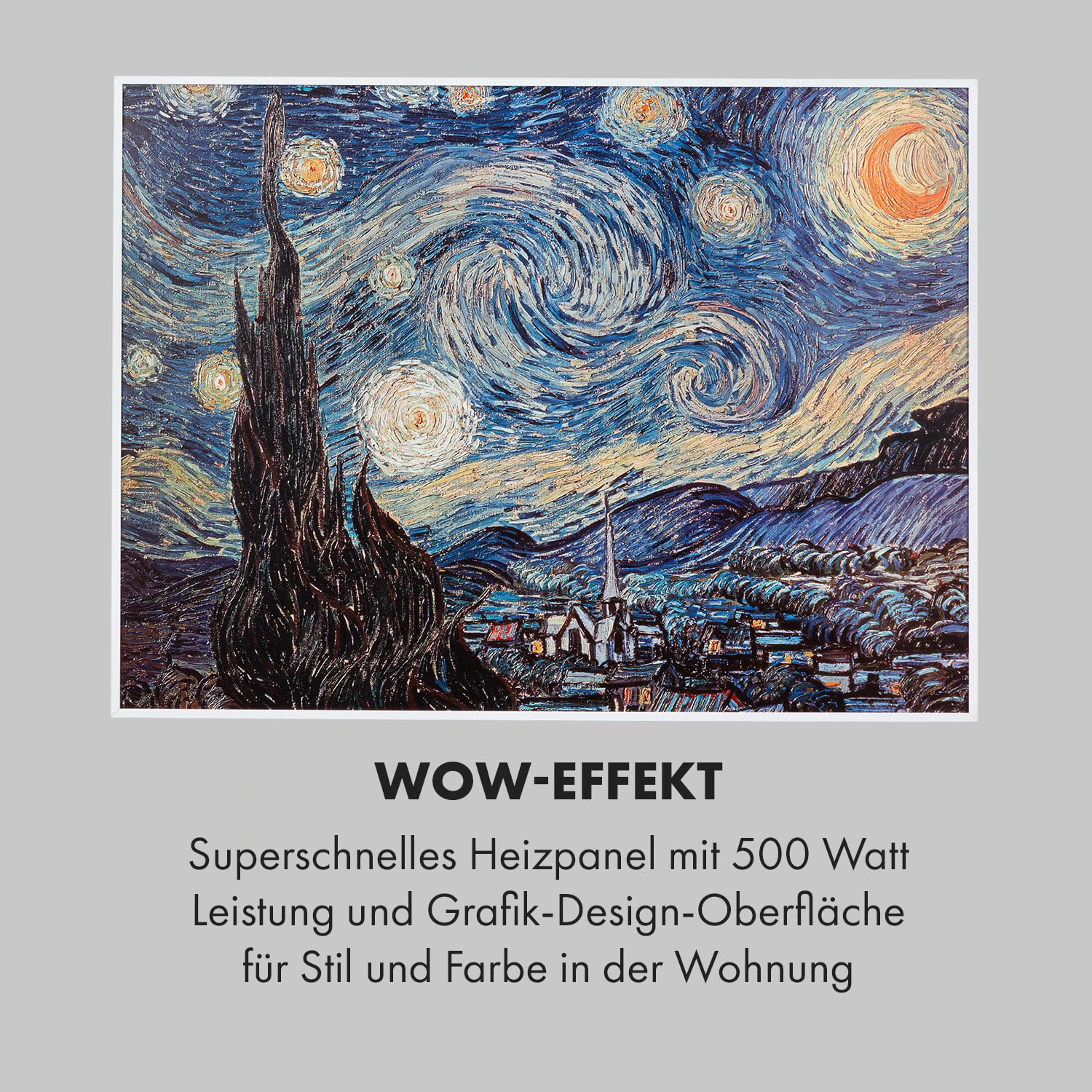 Wonderwall Air Art Smart Infrarotheizung 80x60cm 500W Wandmontage Sternennacht – Bild 5