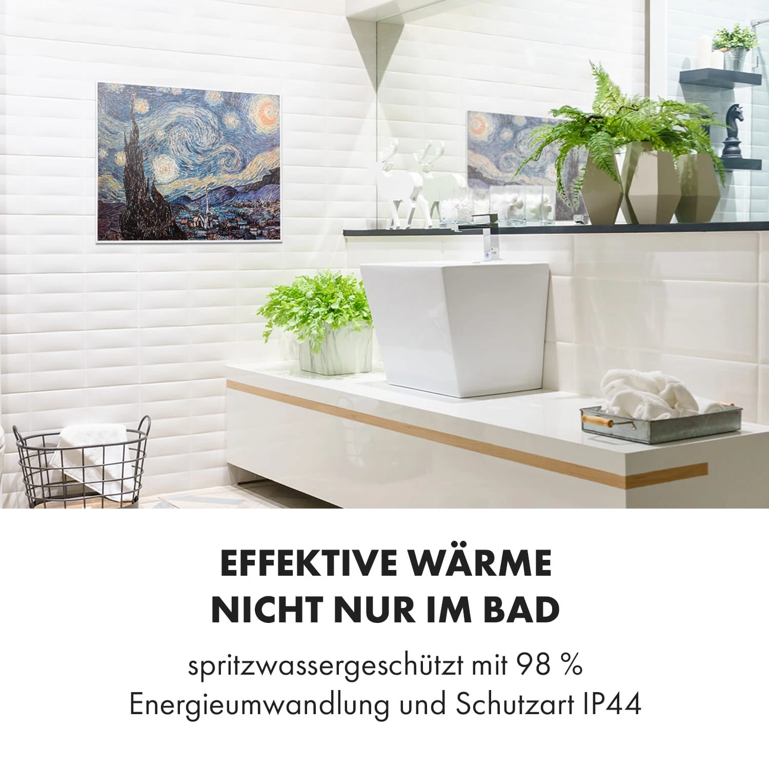 Wonderwall Air Art Smart Infrarotheizung 80x60cm 500W Wandmontage Sternennacht – Bild 6