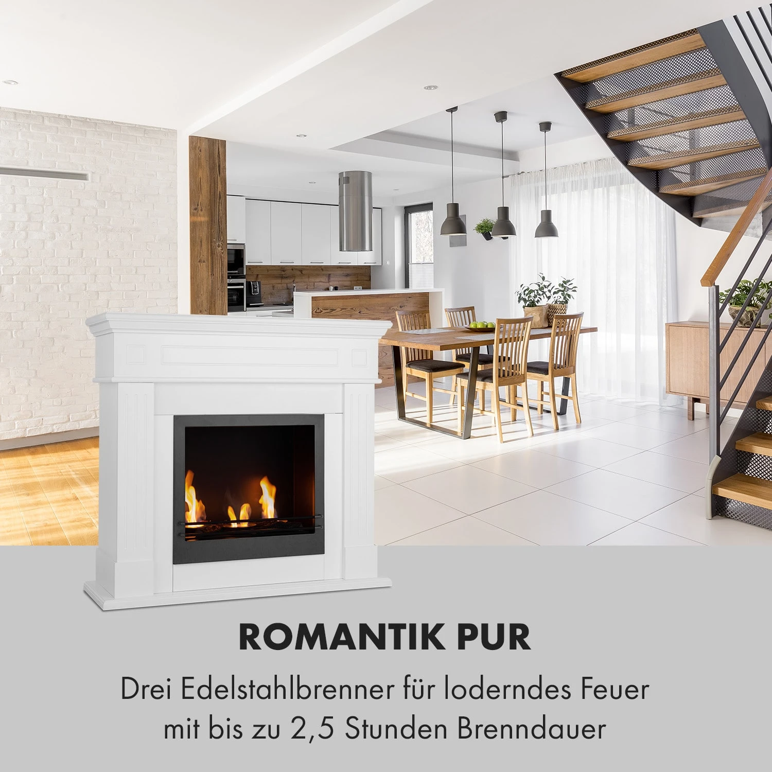Phantasma Manor Ethanol-Kamin 3,4 KW Landhausstil MDF – Bild 6