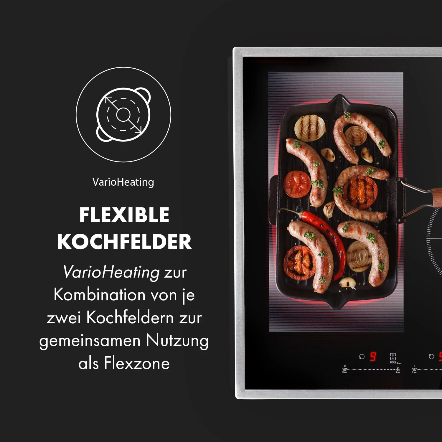 Delicatessa 77 Hybrid Prime Einbaukochfeld Induktion 4 Zonen 7000W – Bild 3