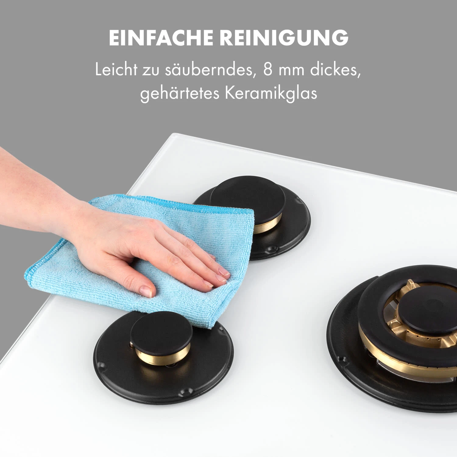 Goldflame 5 Gaskochfeld 5-flammig Messing-Brenner Glaskeramik – Bild 8