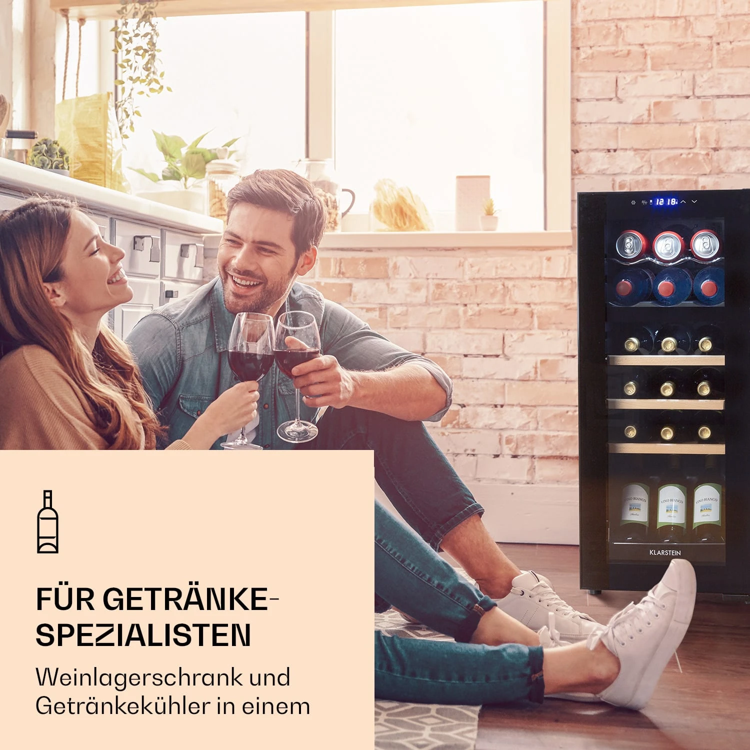 Bovella 18 Duo+ Zweizonen-Weinkühlschrank 50l 18 Fl. Glastür – Bild 2