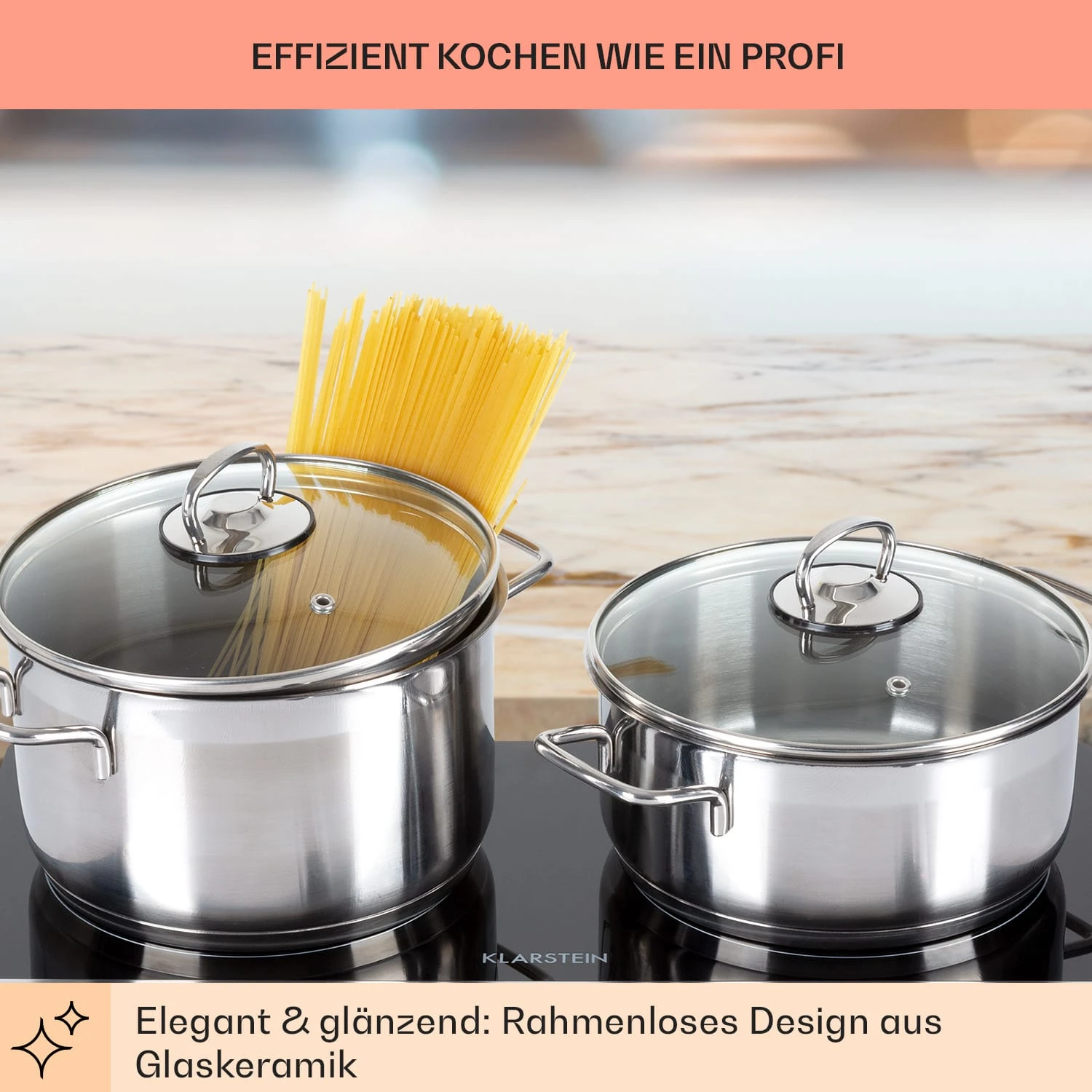 Cookbuddy Doppel-Kochfeld 2400W 5 Leistungsstufen Glaskeramik – Bild 3