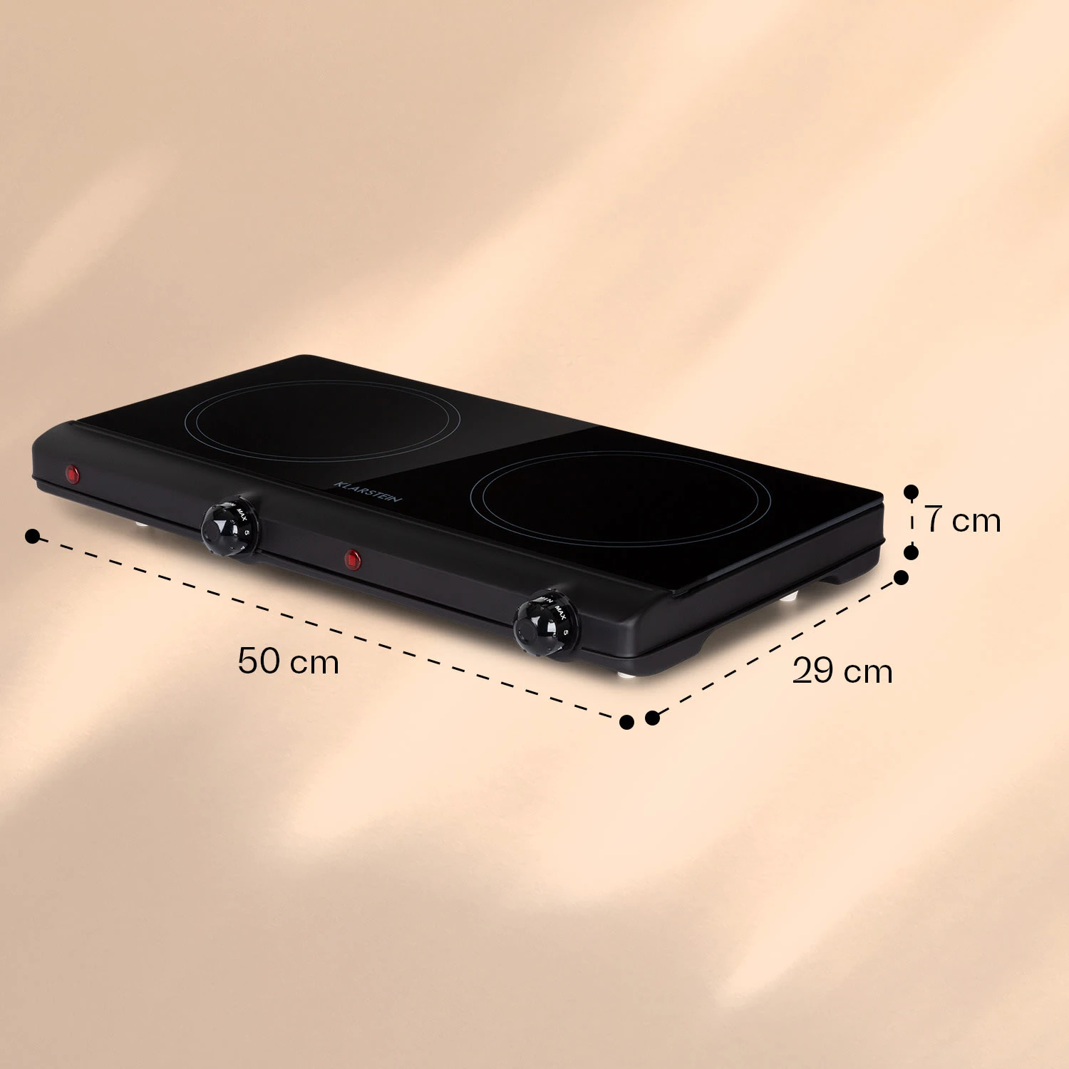 Cookbuddy Doppel-Kochfeld 2400W 5 Leistungsstufen Glaskeramik – Bild 9