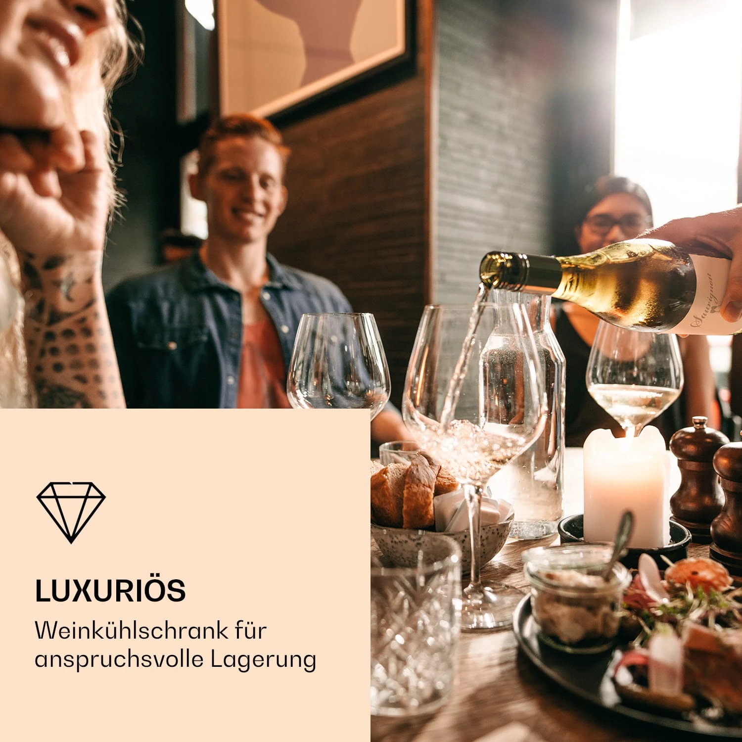 Vinovilla 7 Built-in Uno Einbau-Weinkühlschrank Glas Edelstahl – Bild 2