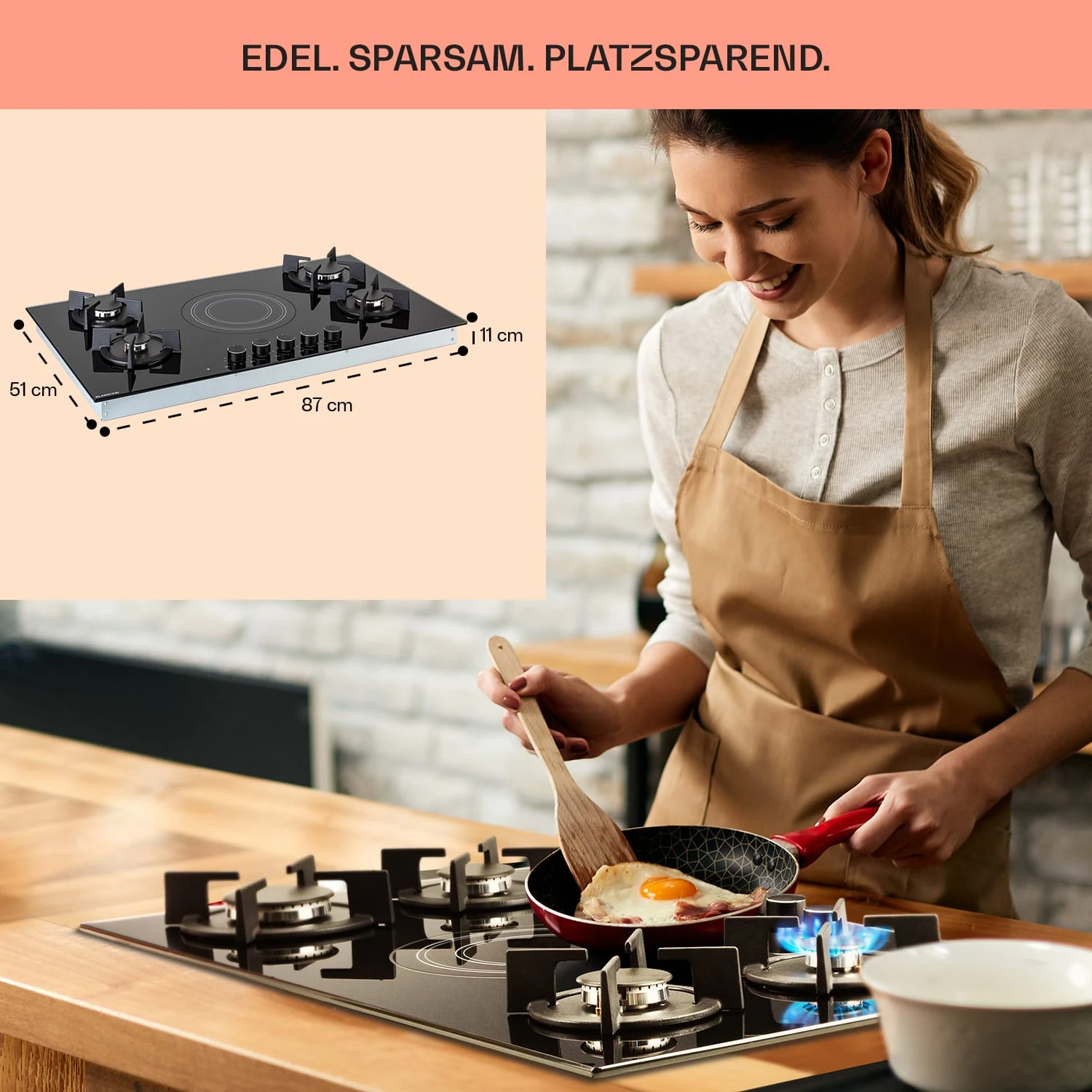 MultiChef 5 Kombi-Gaskochfeld Gas/Glaskeramik 5 Zonen – Bild 6