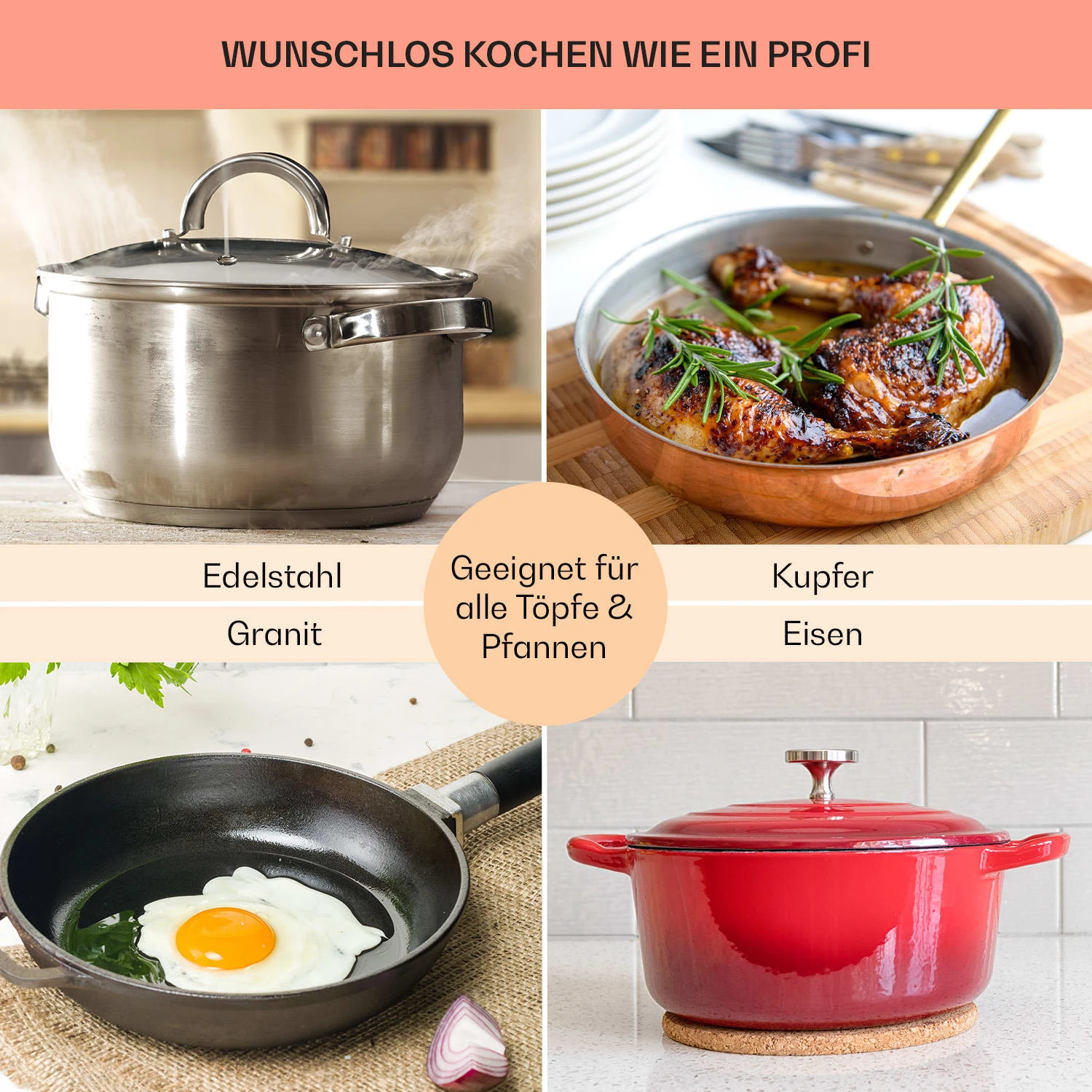 MultiChef 5 Kombi-Gaskochfeld Gas/Glaskeramik 5 Zonen – Bild 7