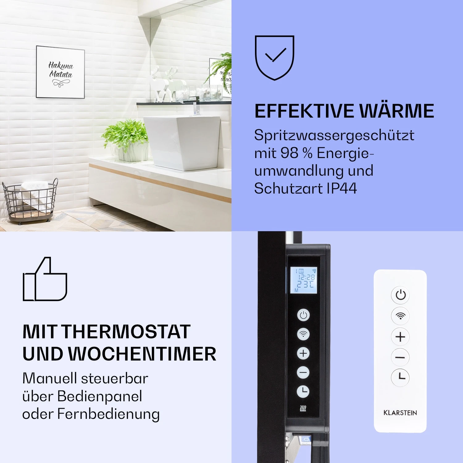 Wonderwall Air Art Smart Infrarotheizung Motto 60x60cm 350W – Bild 4