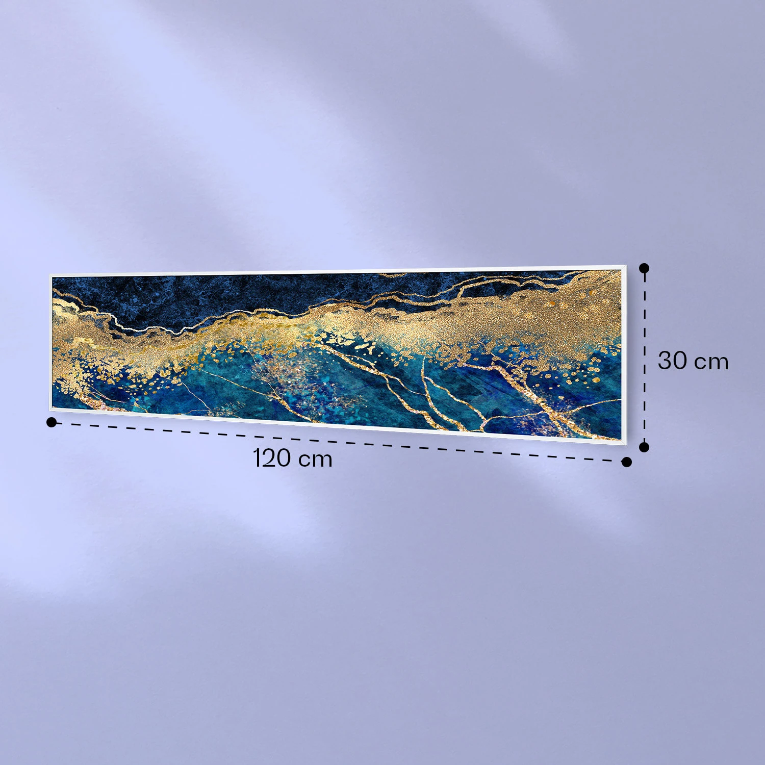 Wonderwall Air Art Smart Infrarotheizung Blauer Marmor 120x30cm 350W – Bild 7