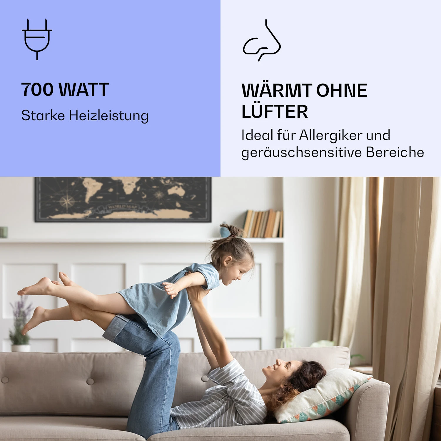 Wonderwall Air Art Smart Infrarotheizung Nachtkarte 120x60cm 700W – Bild 5