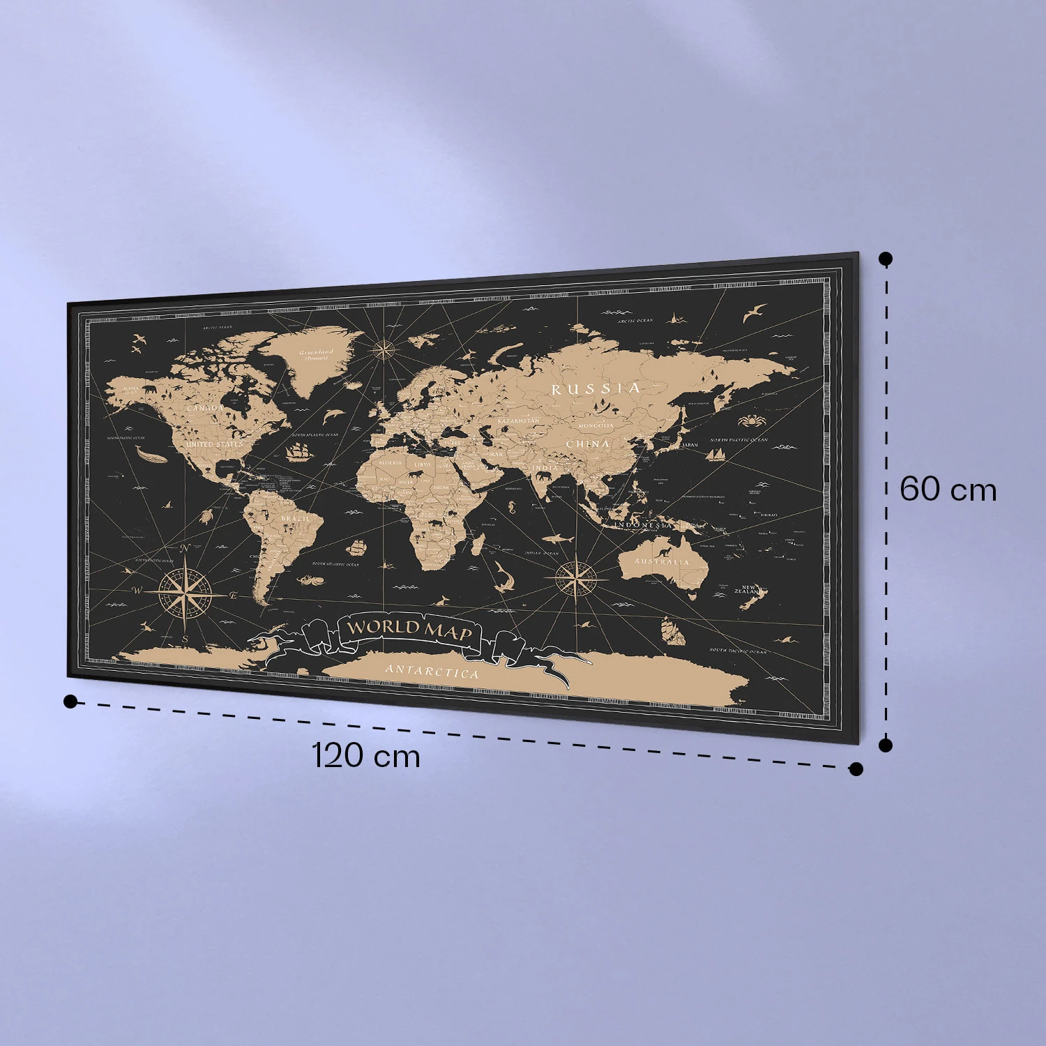 Wonderwall Air Art Smart Infrarotheizung Nachtkarte 120x60cm 700W – Bild 7