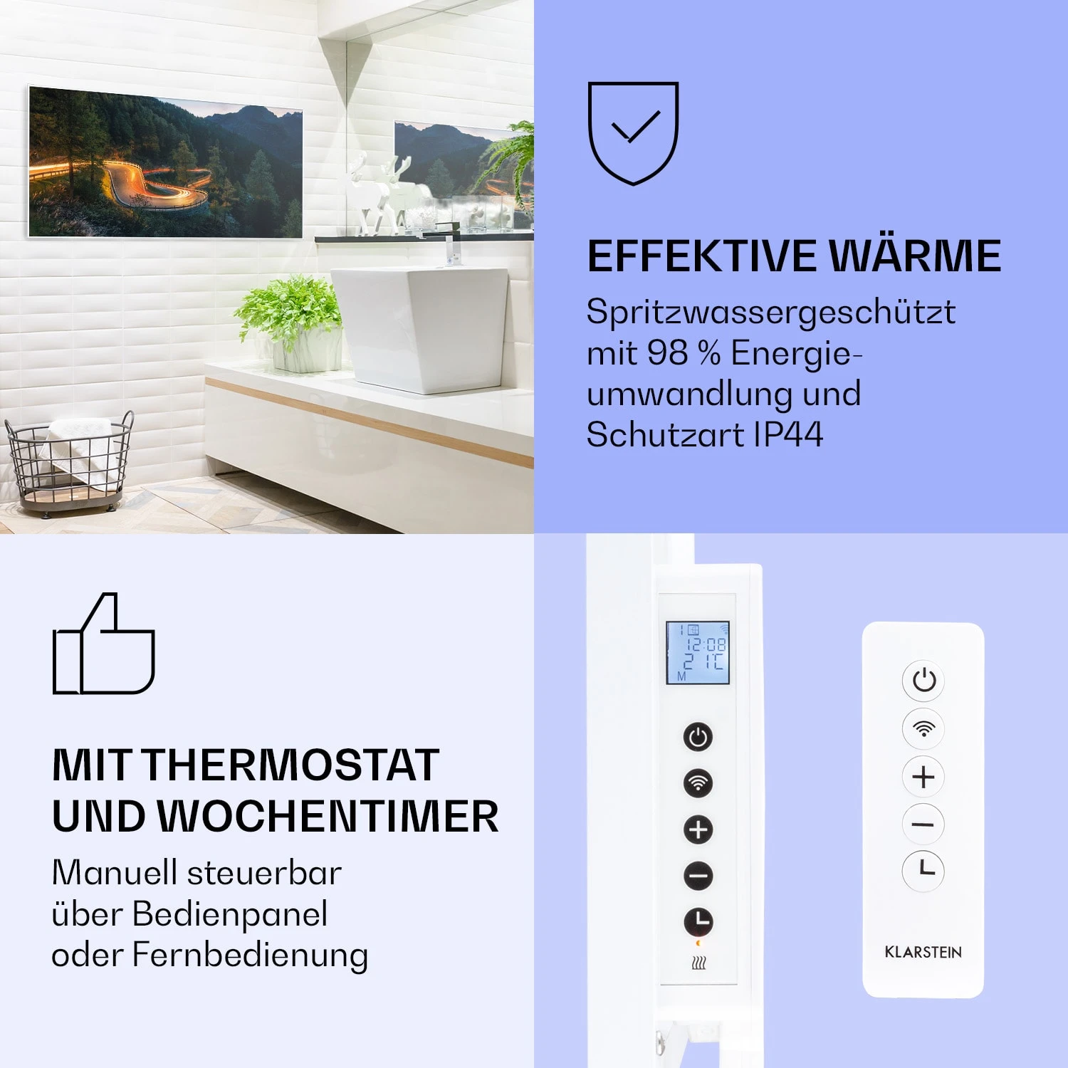 Wonderwall Air Art Smart Infrarotheizung Bergstraße 120x60cm 700W – Bild 4