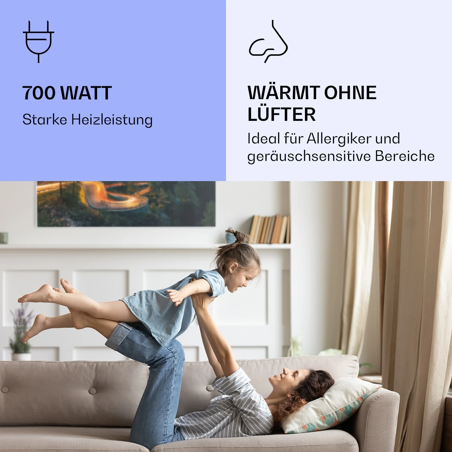 Wonderwall Air Art Smart Infrarotheizung Bergstraße 120x60cm 700W – Bild 5