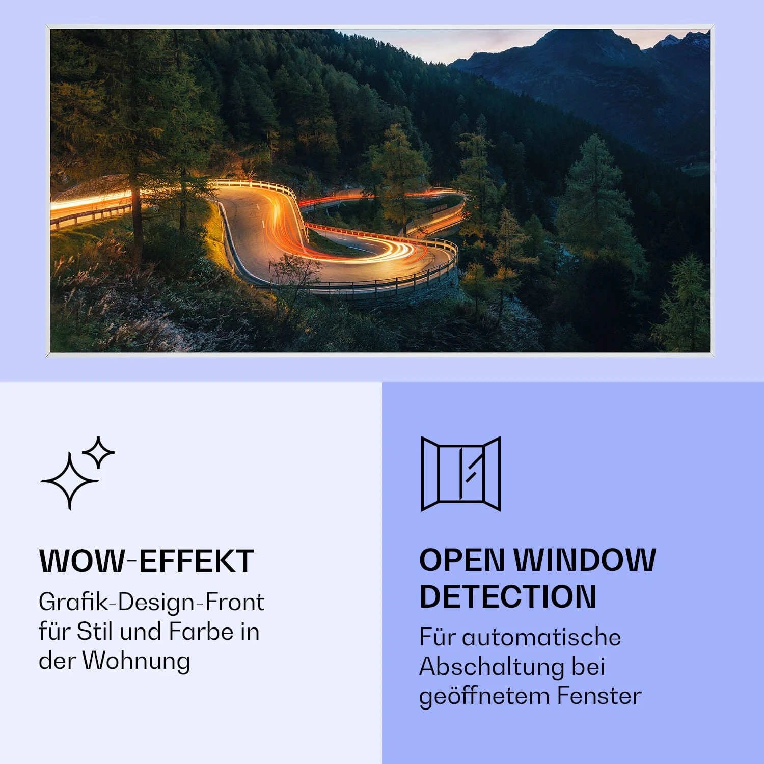 Wonderwall Air Art Smart Infrarotheizung Bergstraße 120x60cm 700W – Bild 6