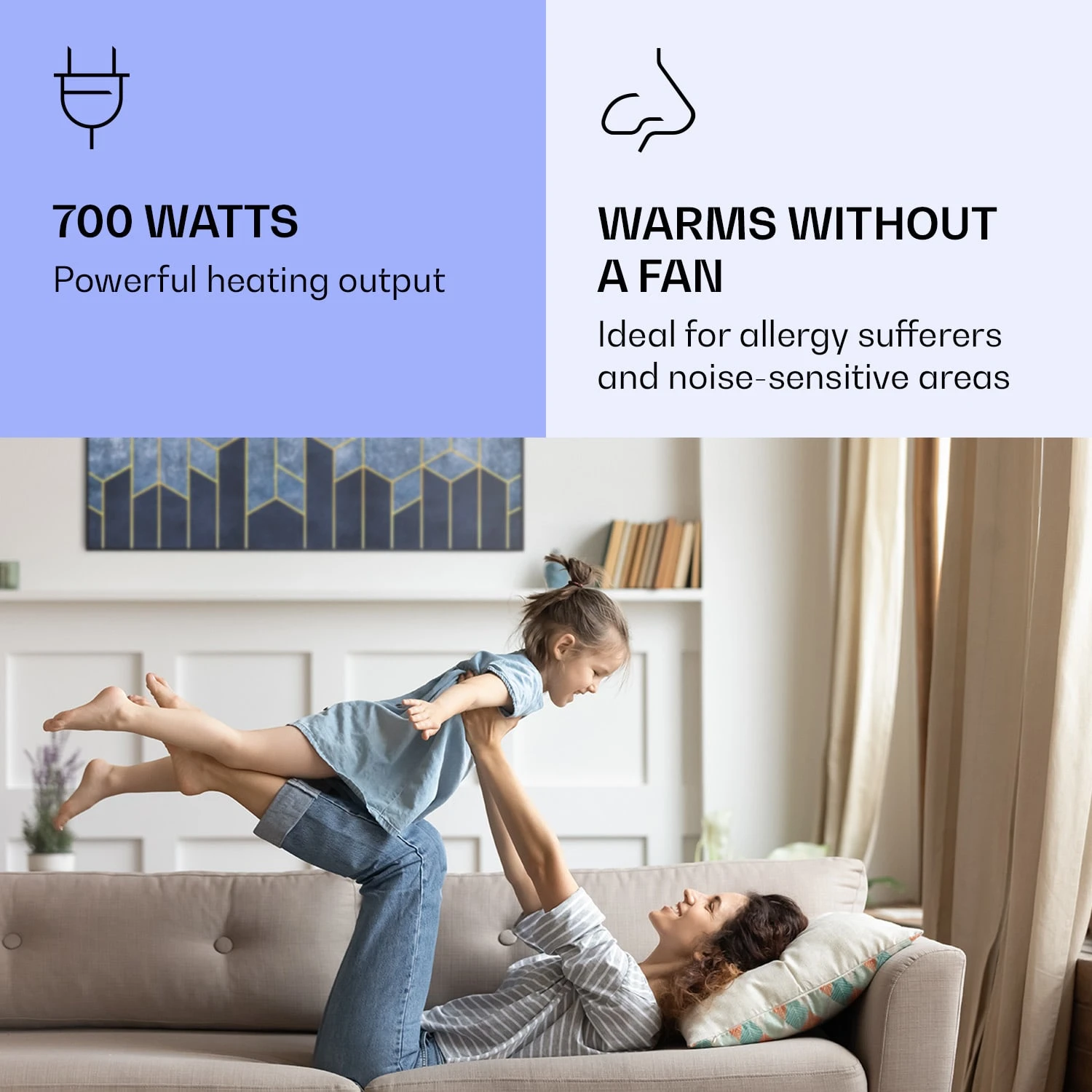 Wonderwall Air Art Smart Infrarotheizung Blaue Linie 120x60cm 700W – Bild 5