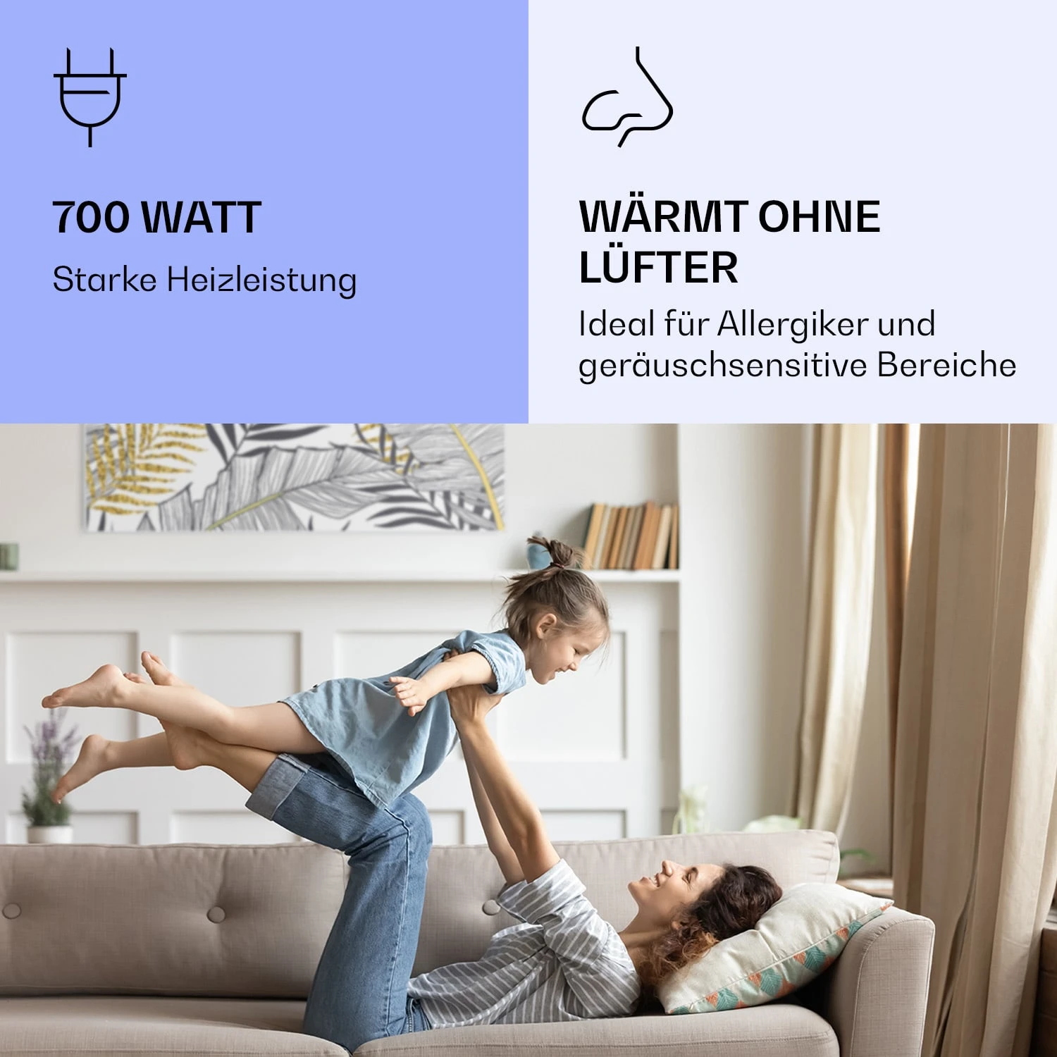 Wonderwall Air Art Smart Infrarotheizung Blatt 120x60cm 700W – Bild 5