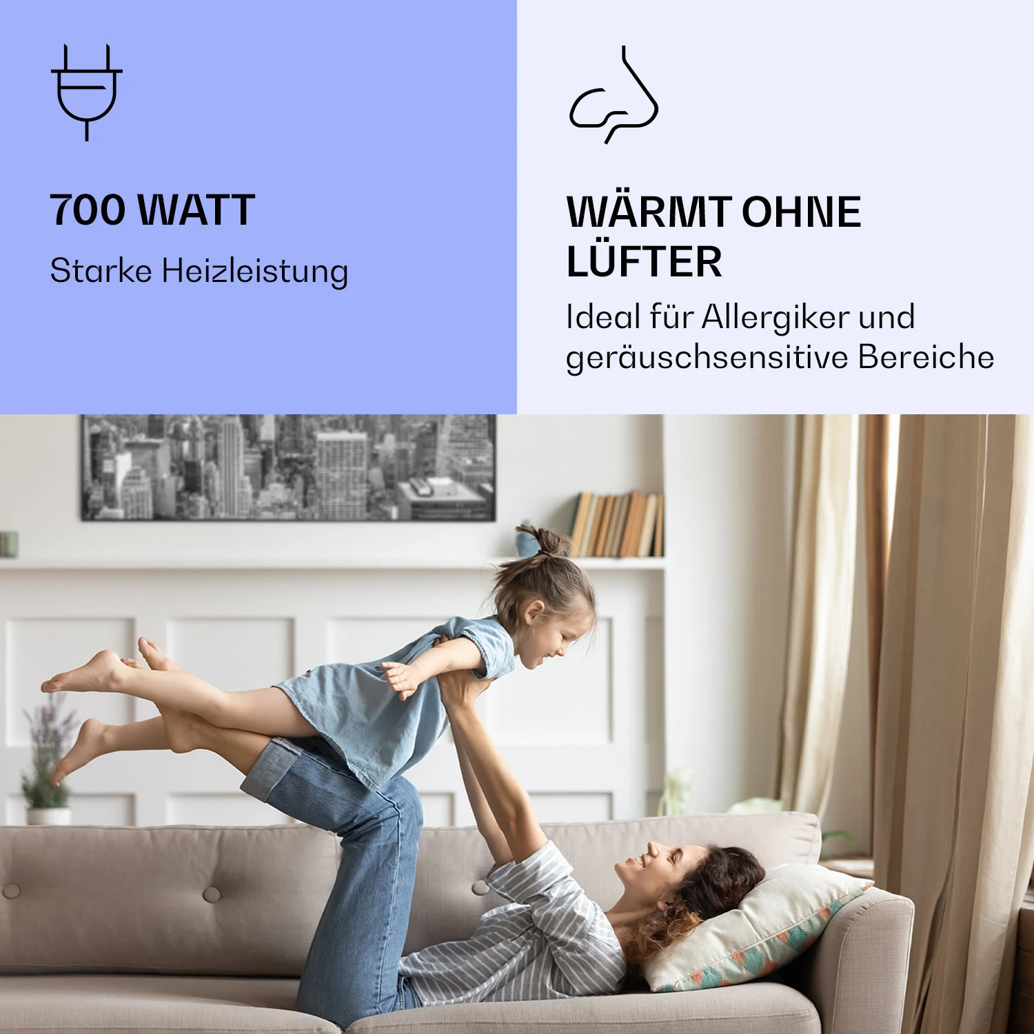 Wonderwall Air Art Smart Infrarotheizung New York City 120x60cm 700W – Bild 5