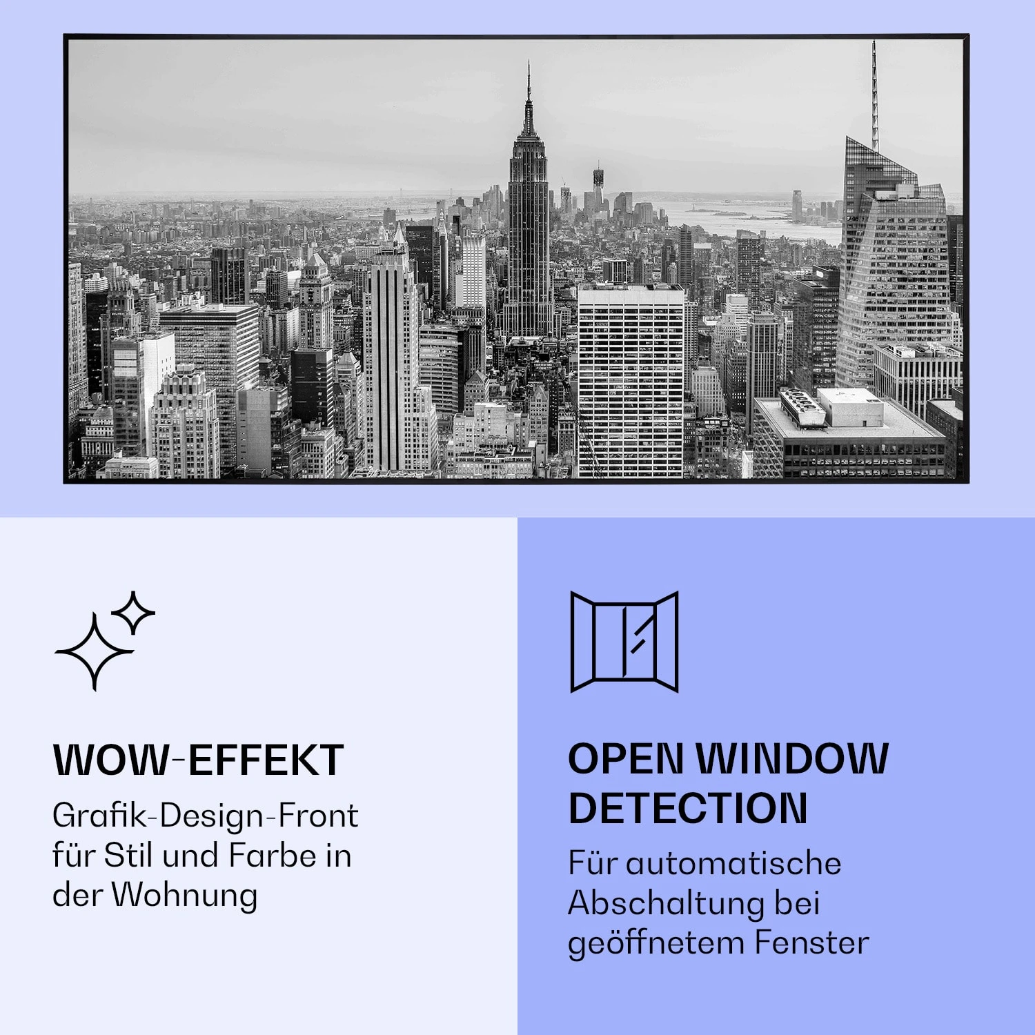 Wonderwall Air Art Smart Infrarotheizung New York City 120x60cm 700W – Bild 6