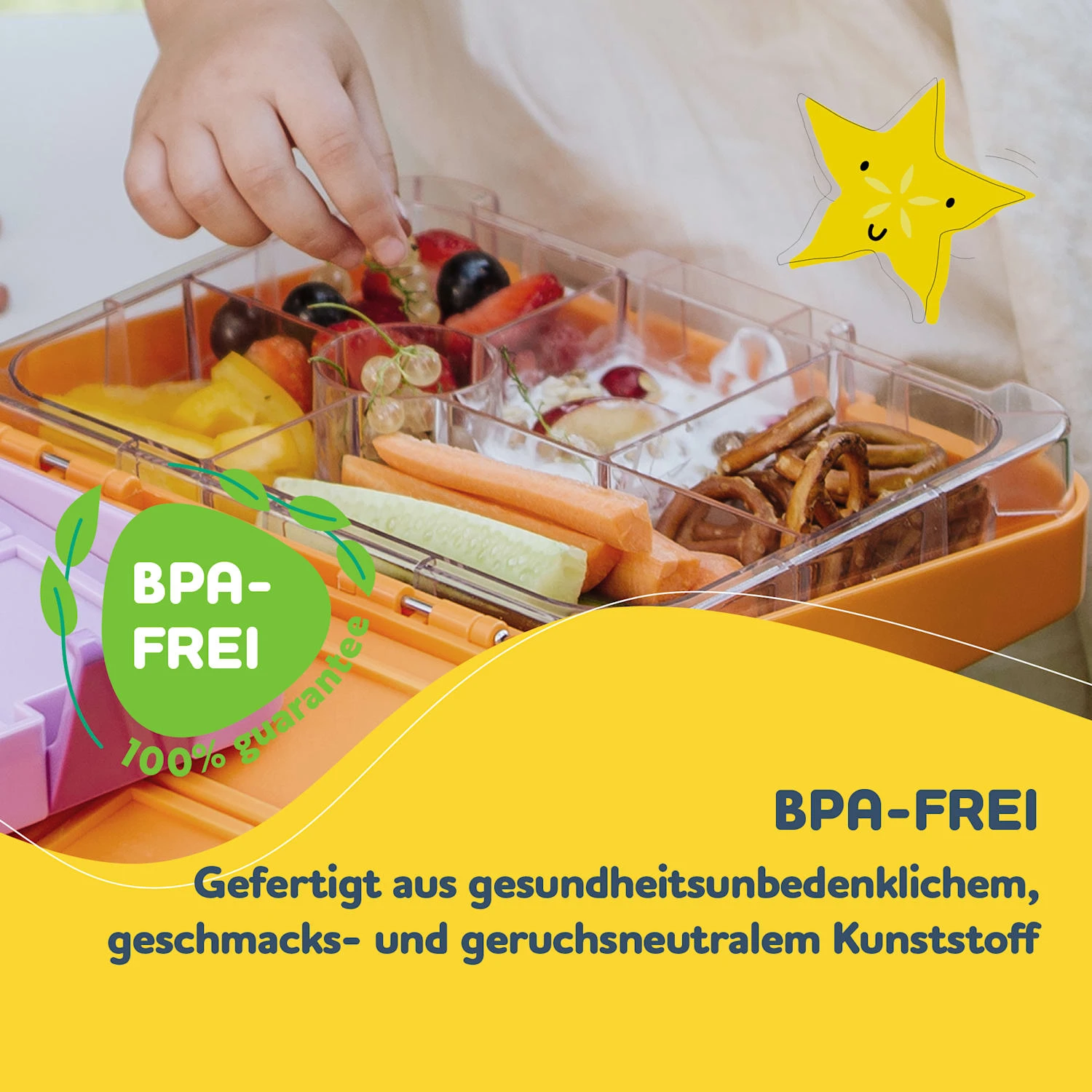 Schmatzfatz Junior Lunchbox 6 Fächer 21,3 X 15 X 4,5 Cm (BxHxT) – Bild 2