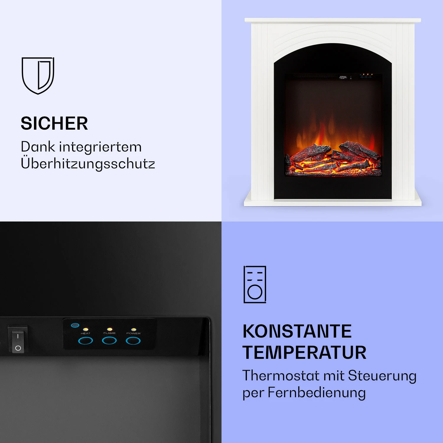 Elbrus Elektrokamin 2000 W LED-Technik Fernbedienung – Bild 3