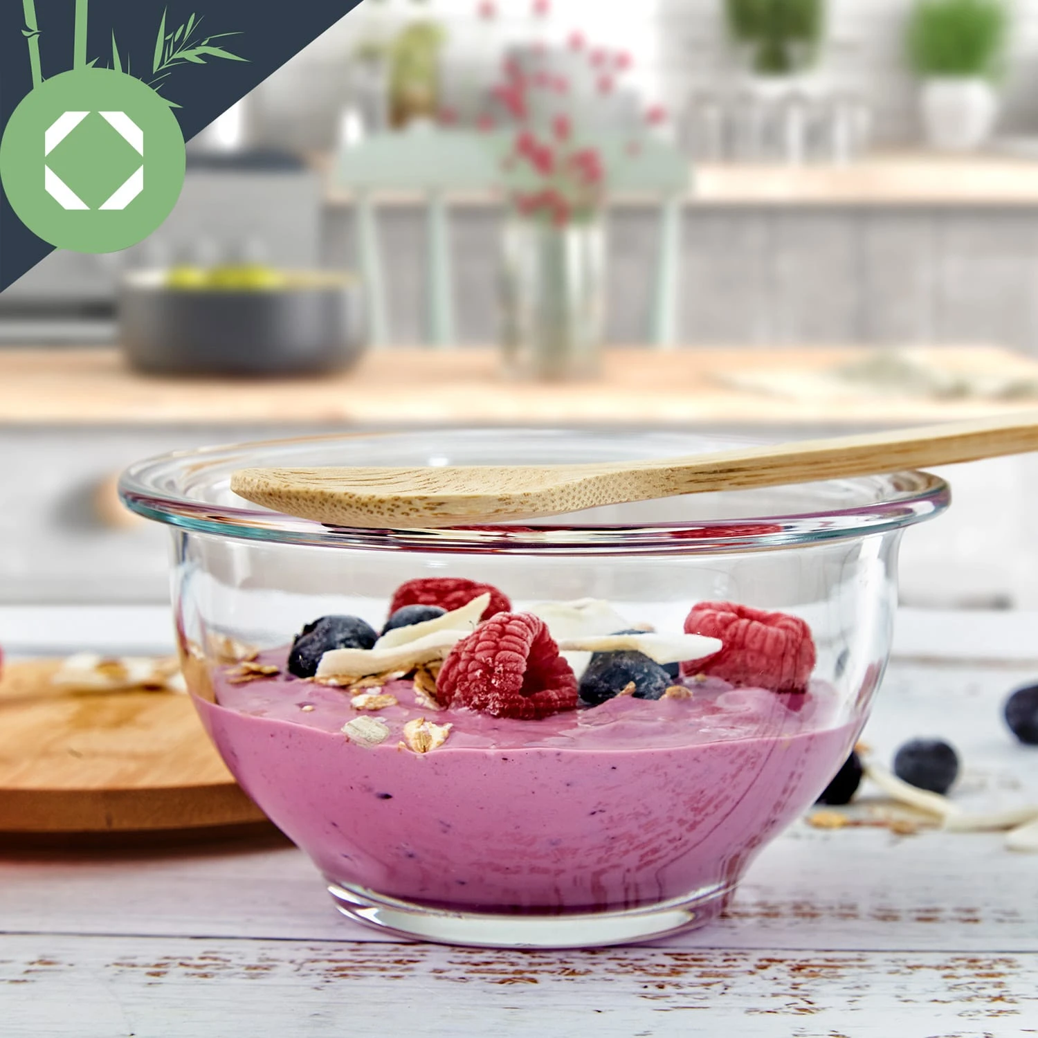 Glasschüssel 2200 Ml Bambusdeckel Verschließbar BPA-frei Größe L – Bild 7