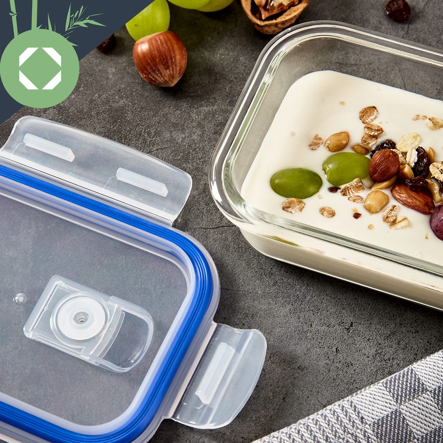 Rechteckige Glasbox 1520 Ml, 1040 Ml, 640 Ml, 370 Ml Mit Deckel 4er-Set – Bild 5