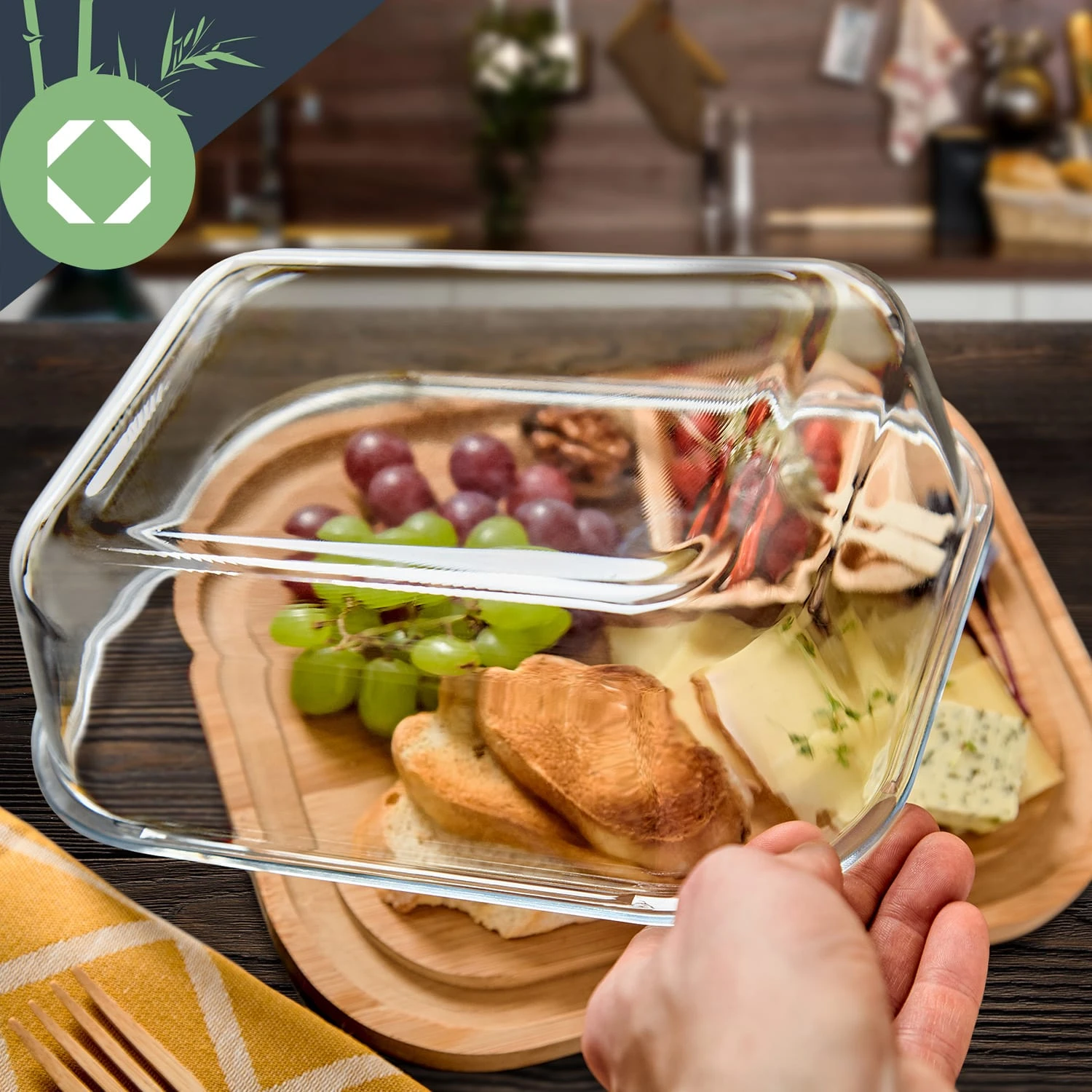 Glas-Servierplatte Luftdicht Geschmacksneutral Spülmaschinenfest – Bild 3