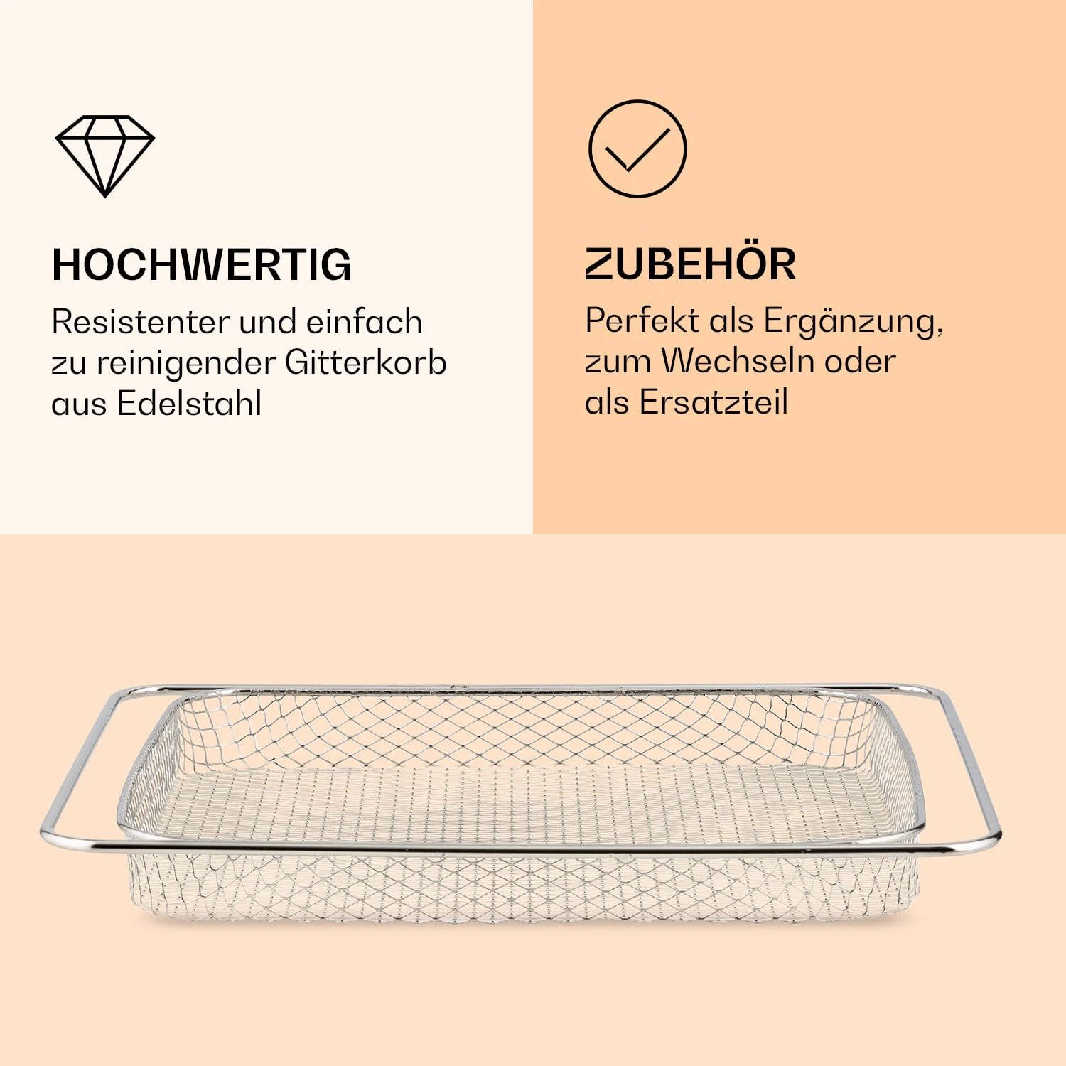 AeroVital Jumbo Heißluftfritteuse Gitterkorb Edelstahl – Bild 3