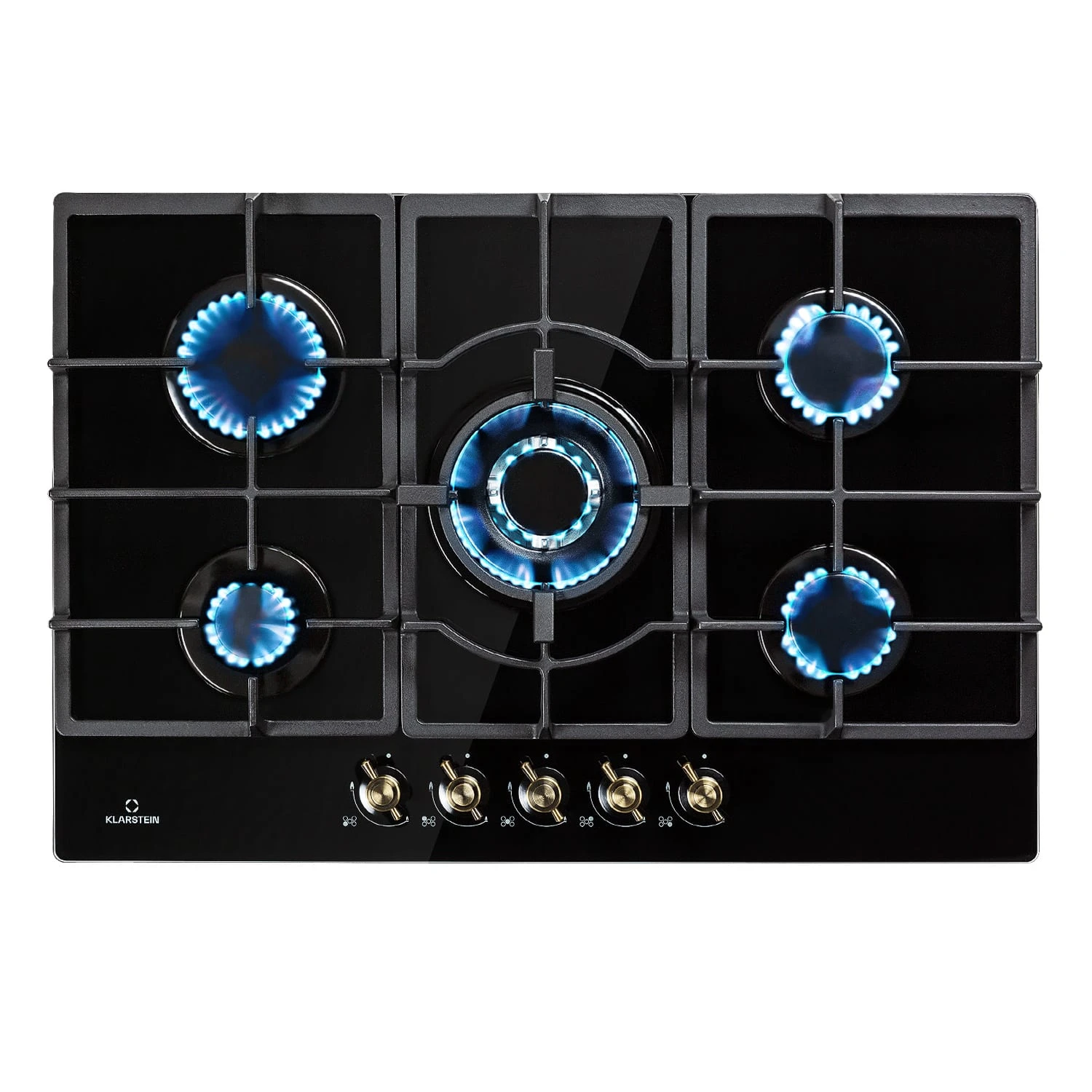 Victoria 5 Gaskochfeld 5-flammig Sabaf-Brenner Glaskeramik Retro-Look