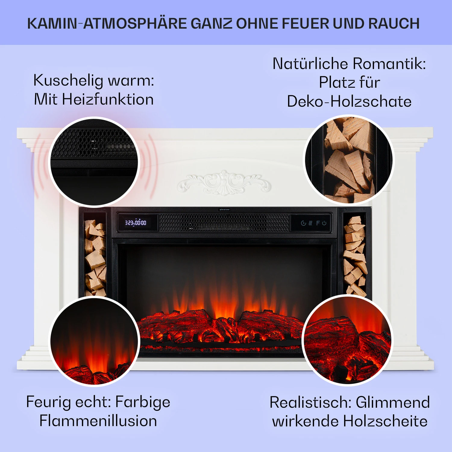 Saint Helens Elektrokamin 1900 W LED-Technik Fernbedienung – Bild 2