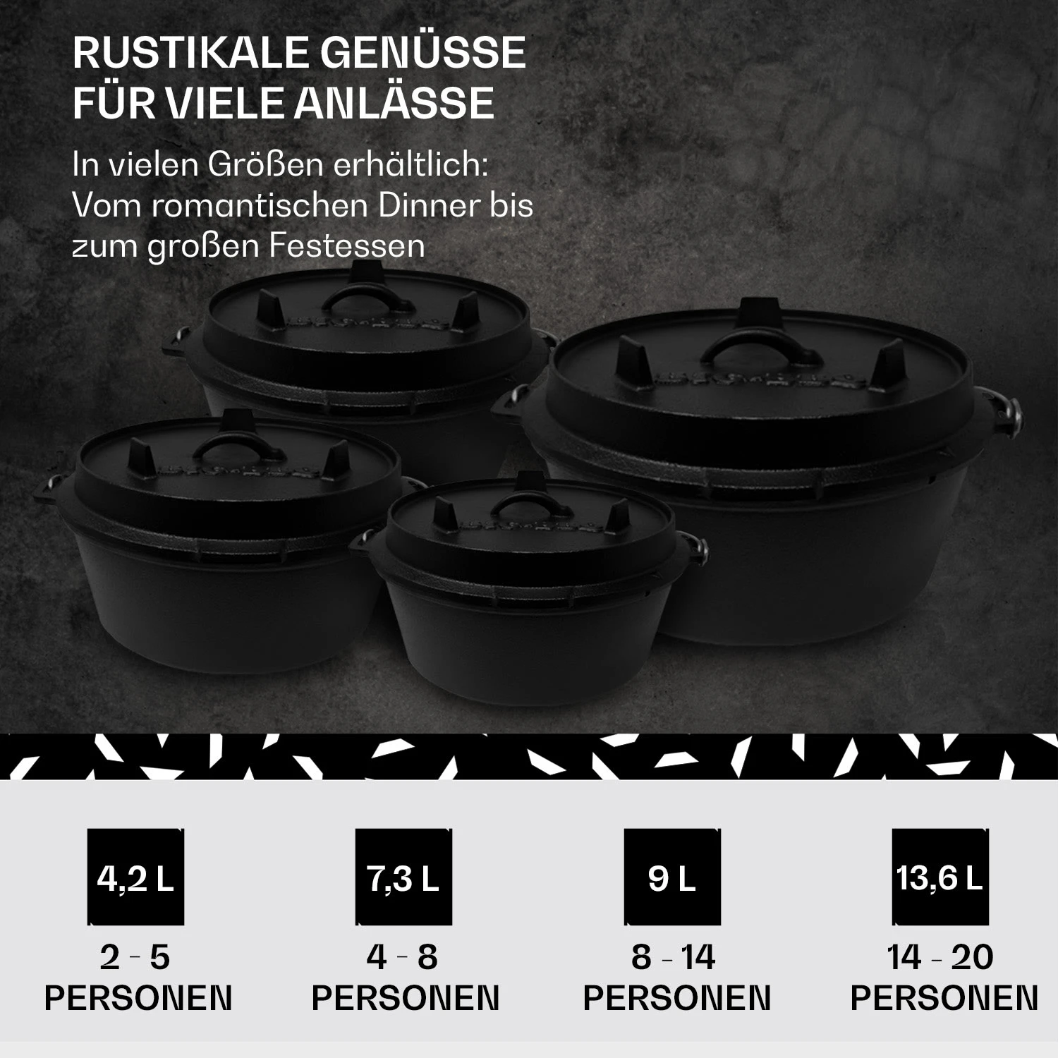 Guernsey Premium Dutch Oven 9.0 BBQ-Topf Gusseisen Voreingebrannt Größe L / 9 Qt – Bild 6