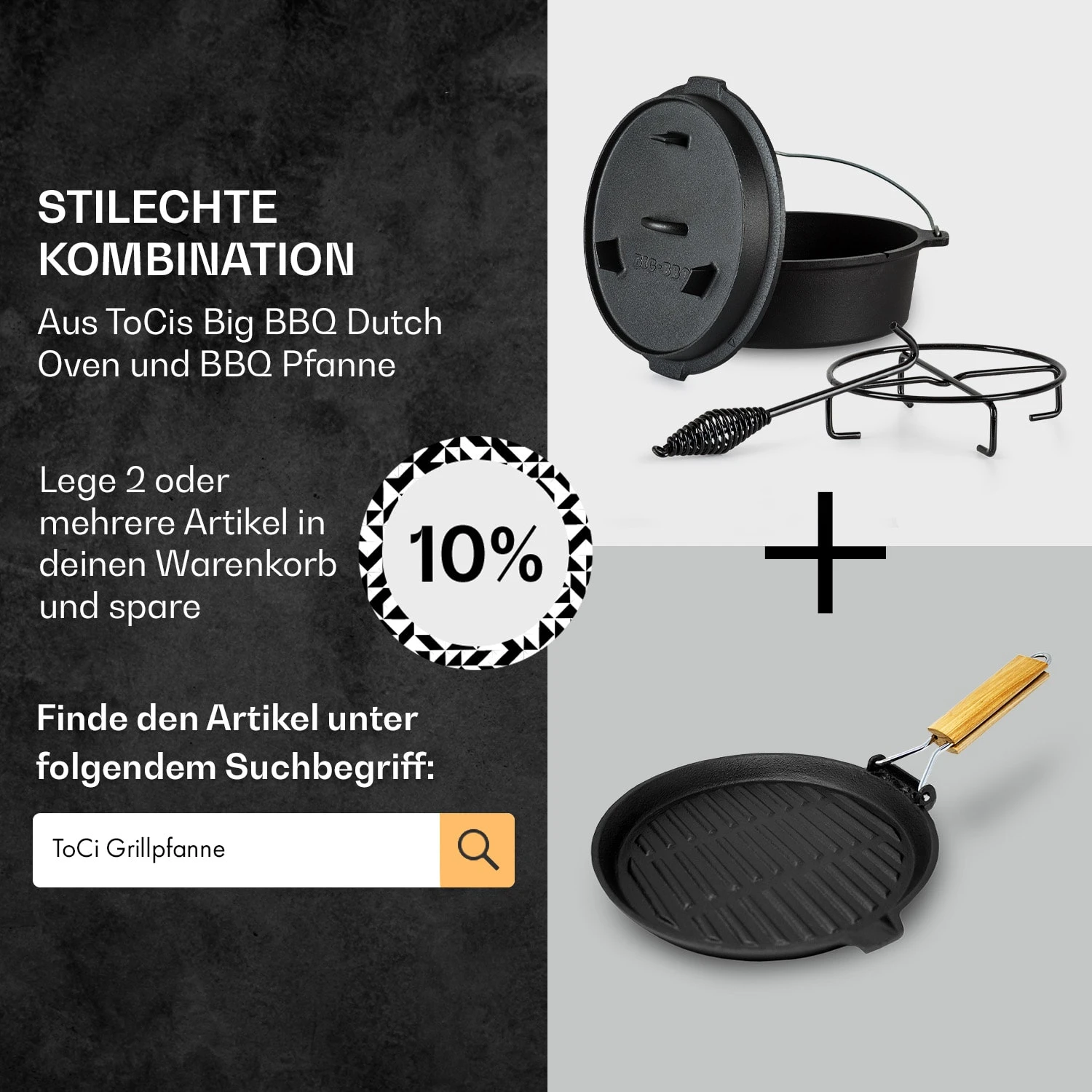 Guernsey Premium Dutch Oven 9.0 BBQ-Topf Gusseisen Voreingebrannt Größe L / 9 Qt – Bild 7