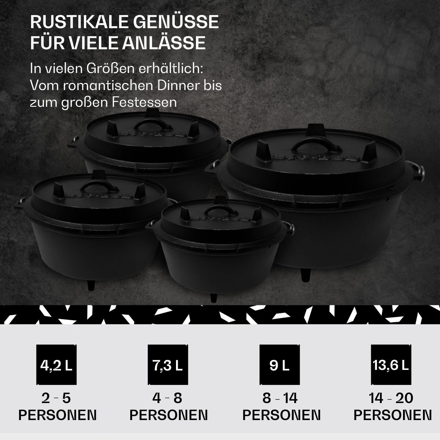 Guernsey Premium Dutch Oven 4.5 BBQ-Topf Gusseisen Größe S / 4.5 Qt – Bild 6