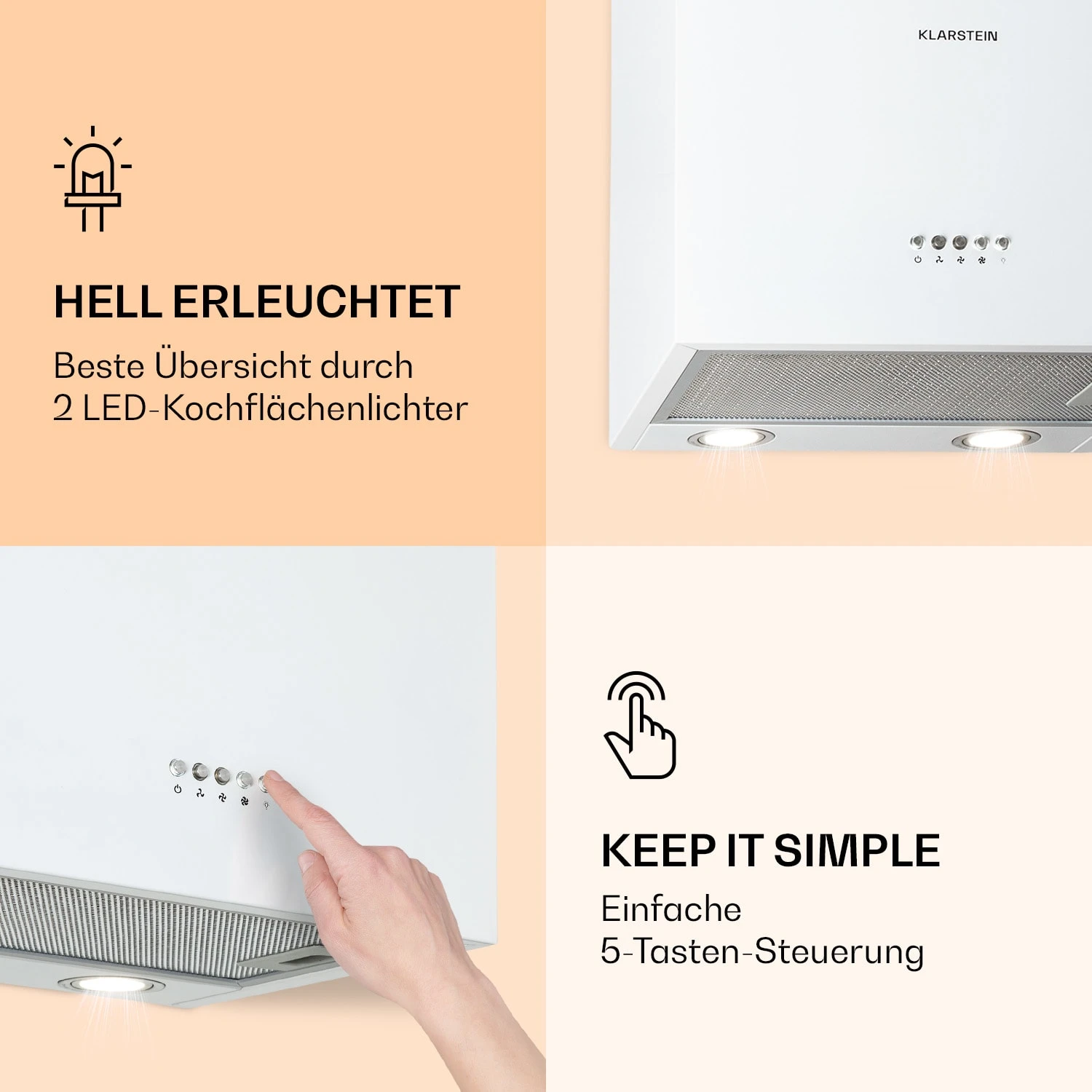 Monumenta Wandabzugshaube Aluminium 559m³/h LED EEK B – Bild 5