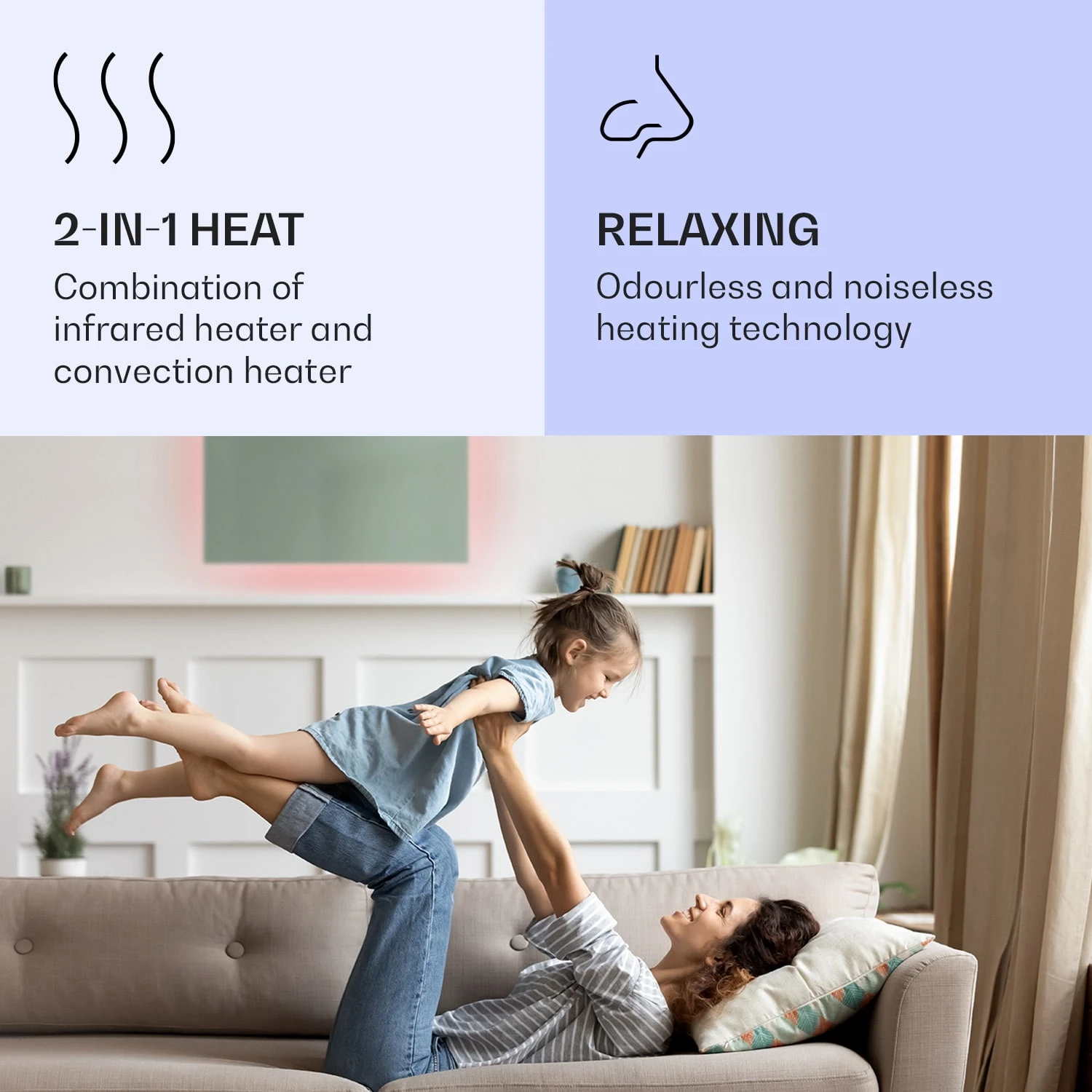 Mojave 750 Smart 2-in-1 Heizgerät Infrarot Konvektor 85x60cm 750W RGB-Licht – Bild 4