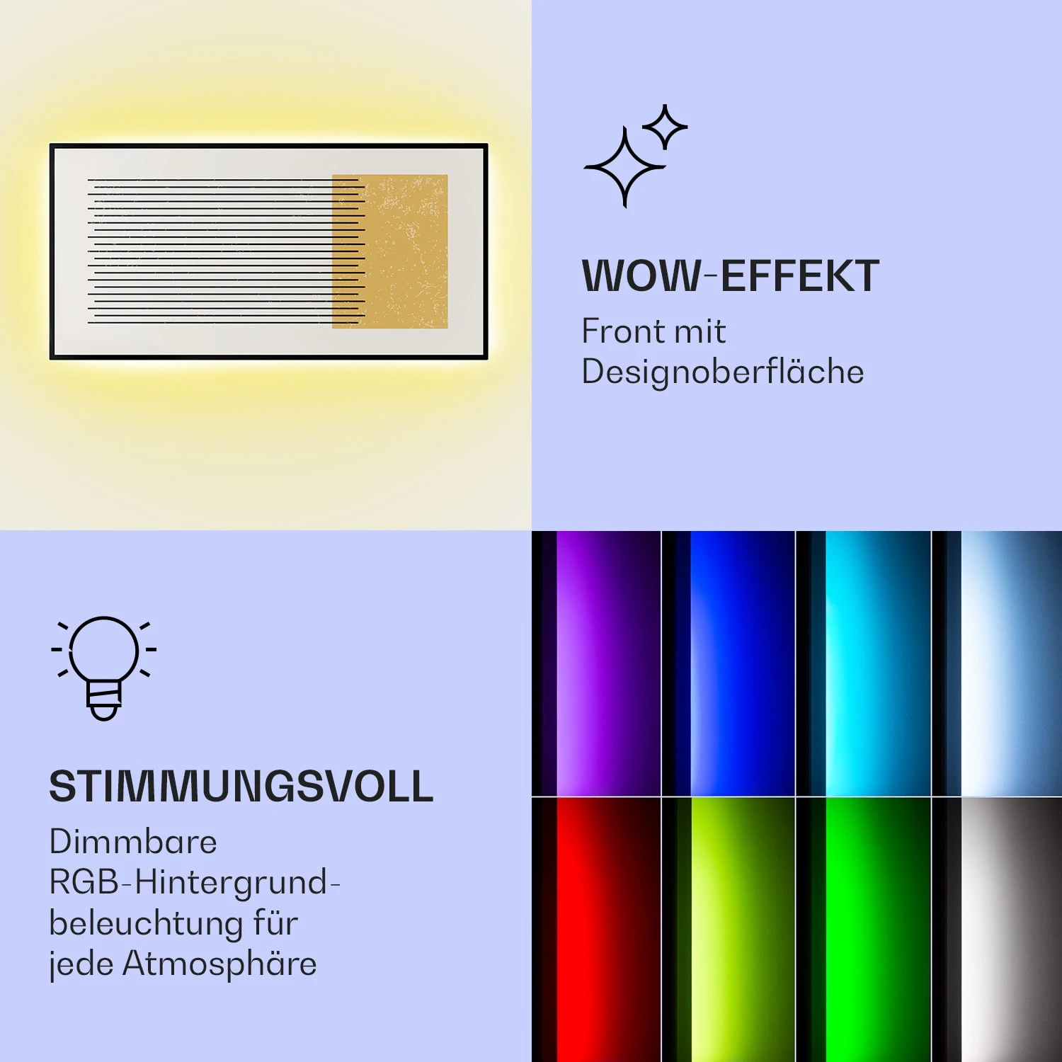 Mojave 1000 Smart 2-in-1 Heizgerät Infrarot Konvektor 120x60cm 1000W RGB-Licht – Bild 3