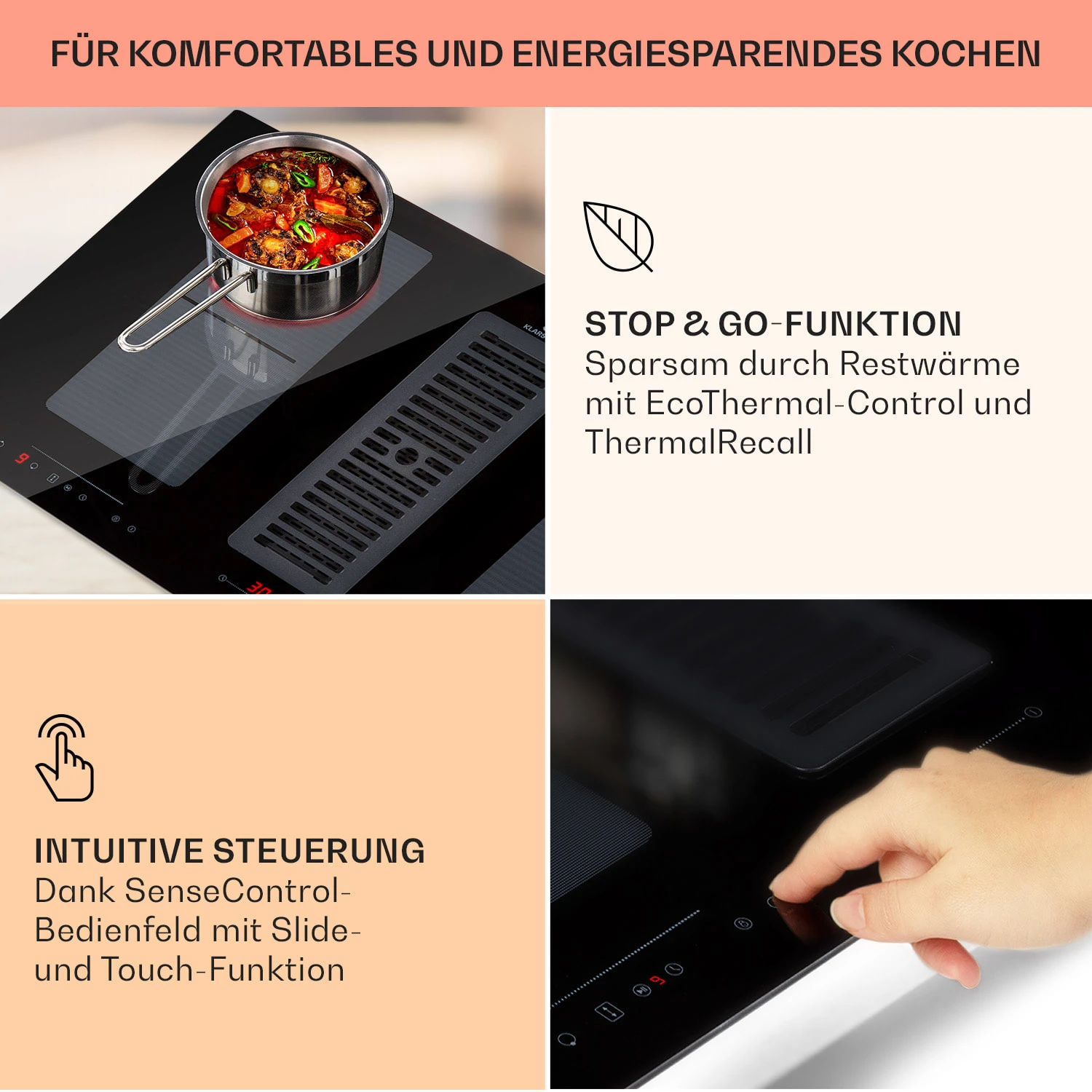 Full House Down Air System Induktionsherd + Dunstabzugshaube 477 M³/h – Bild 5