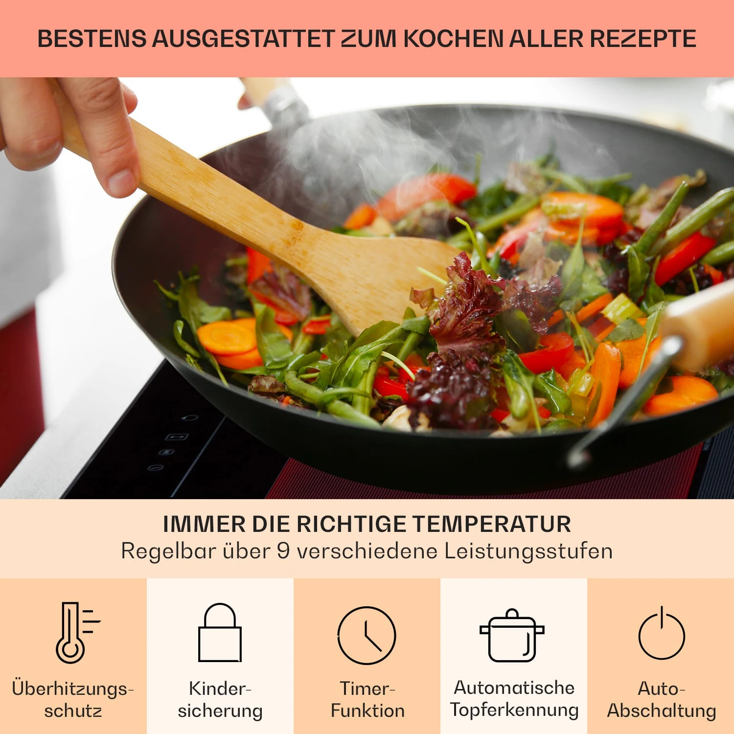 Full House Down Air System Induktionsherd + Dunstabzugshaube 477 M³/h – Bild 6