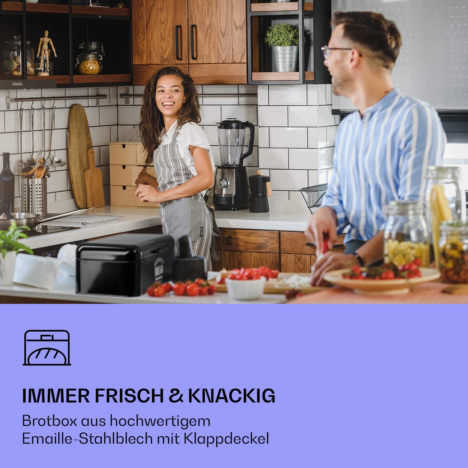 Delaware Brotkasten Metall 42 X 16 X 24,5 Cm Klappdeckel Lüftungslöcher – Bild 2