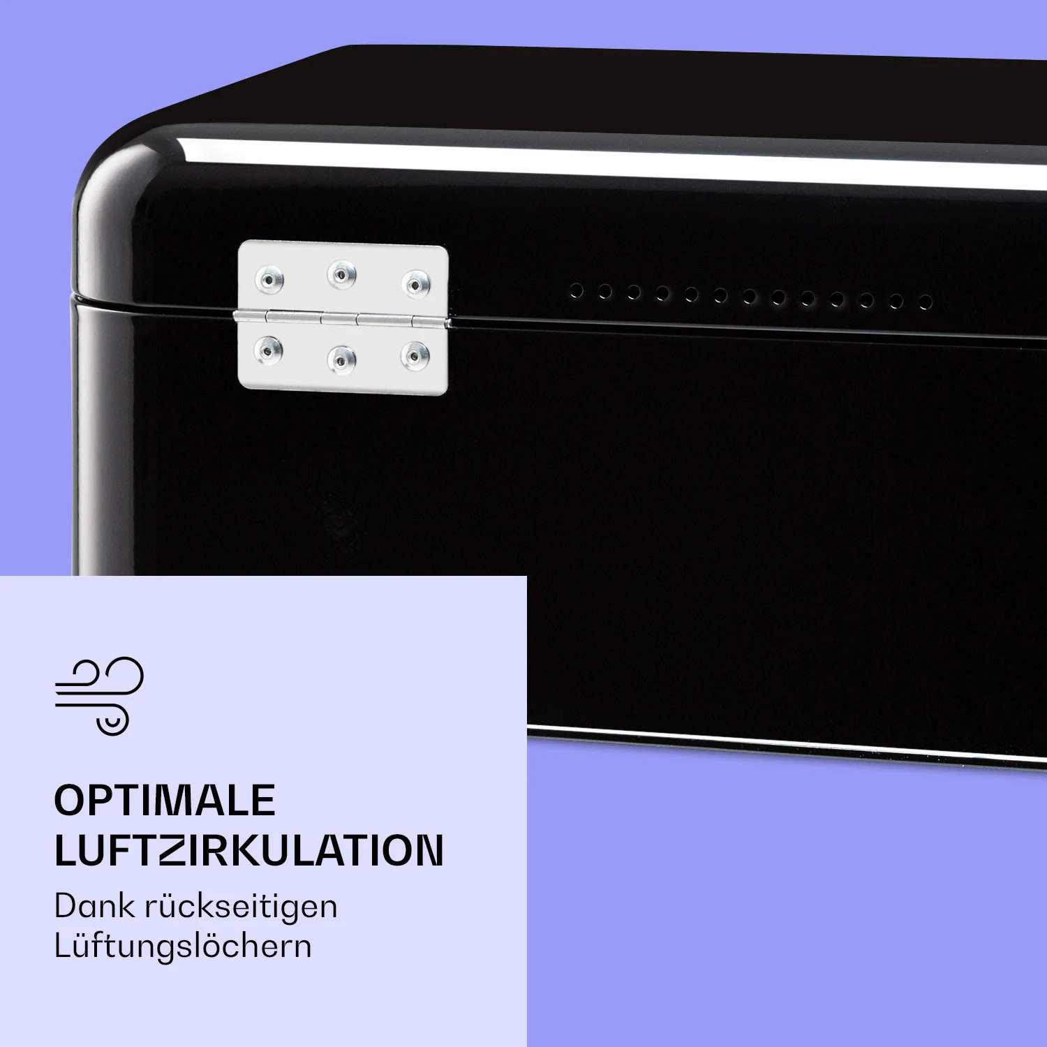 Delaware Brotkasten Metall 42 X 16 X 24,5 Cm Klappdeckel Lüftungslöcher – Bild 5