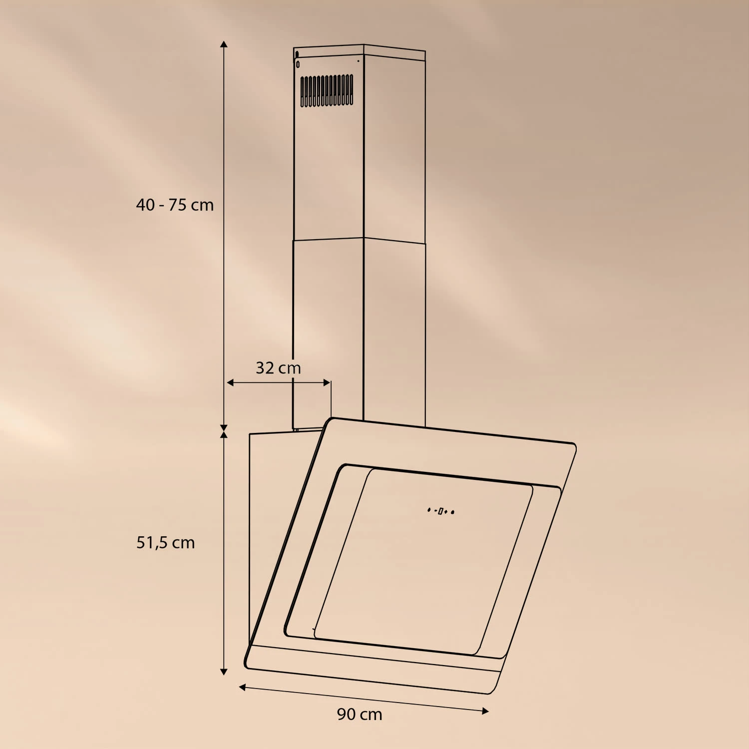 Aurora Eco 90 Dunstabzugshaube 550 M³/h 90cm Kopffrei Ambientelicht – Bild 7