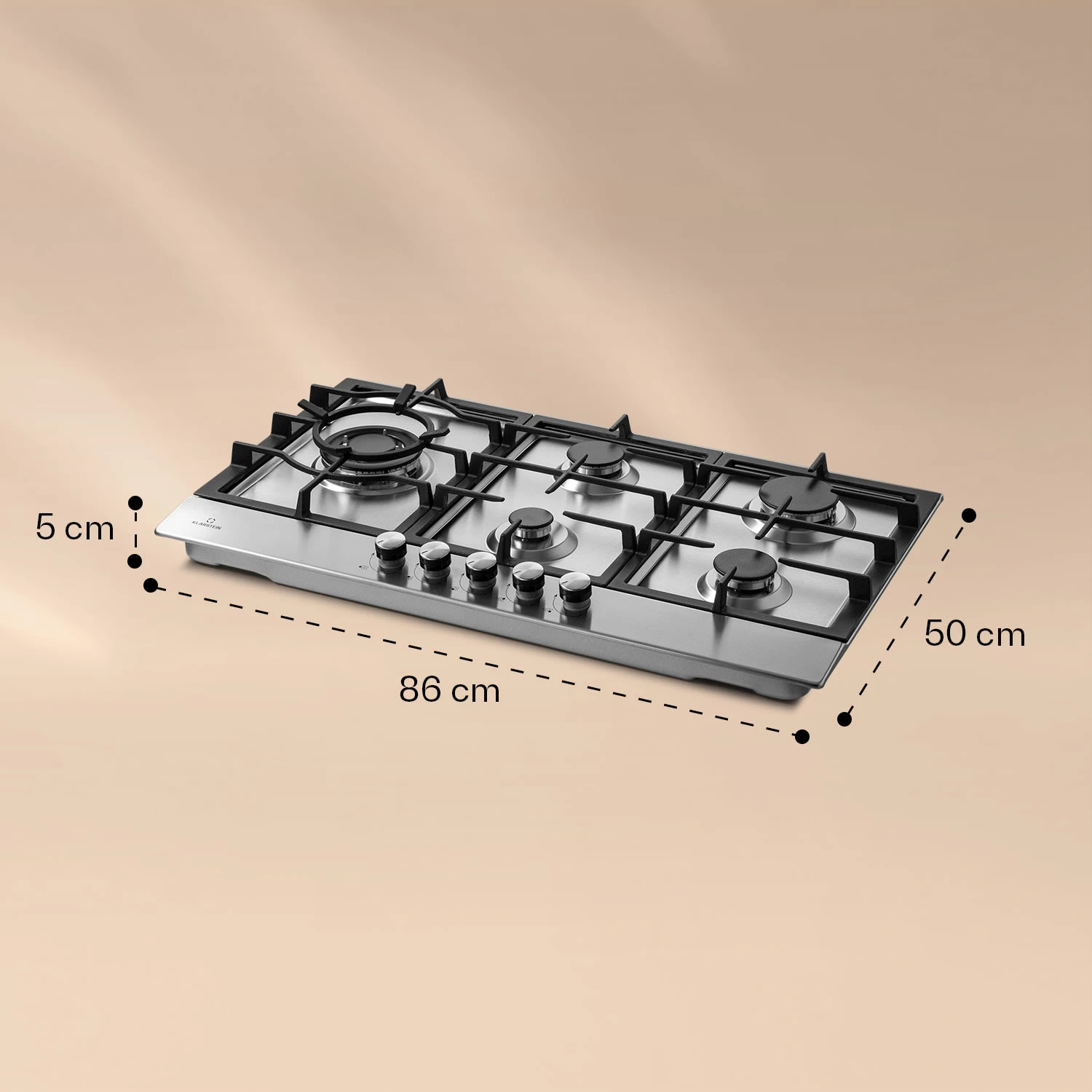 Ignito Chef Edition 5 Zonen Gaskochfeld 5-flammig Sabaf-Brenner Glaskeramik – Bild 7