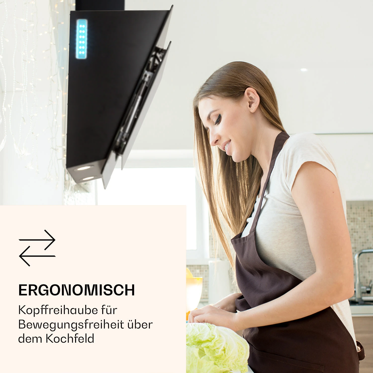 Aurora 90 Smart Dunstabzugshaube 550 M³/h 90cm Kopffrei Ambiente-Licht EEC A++ – Bild 2