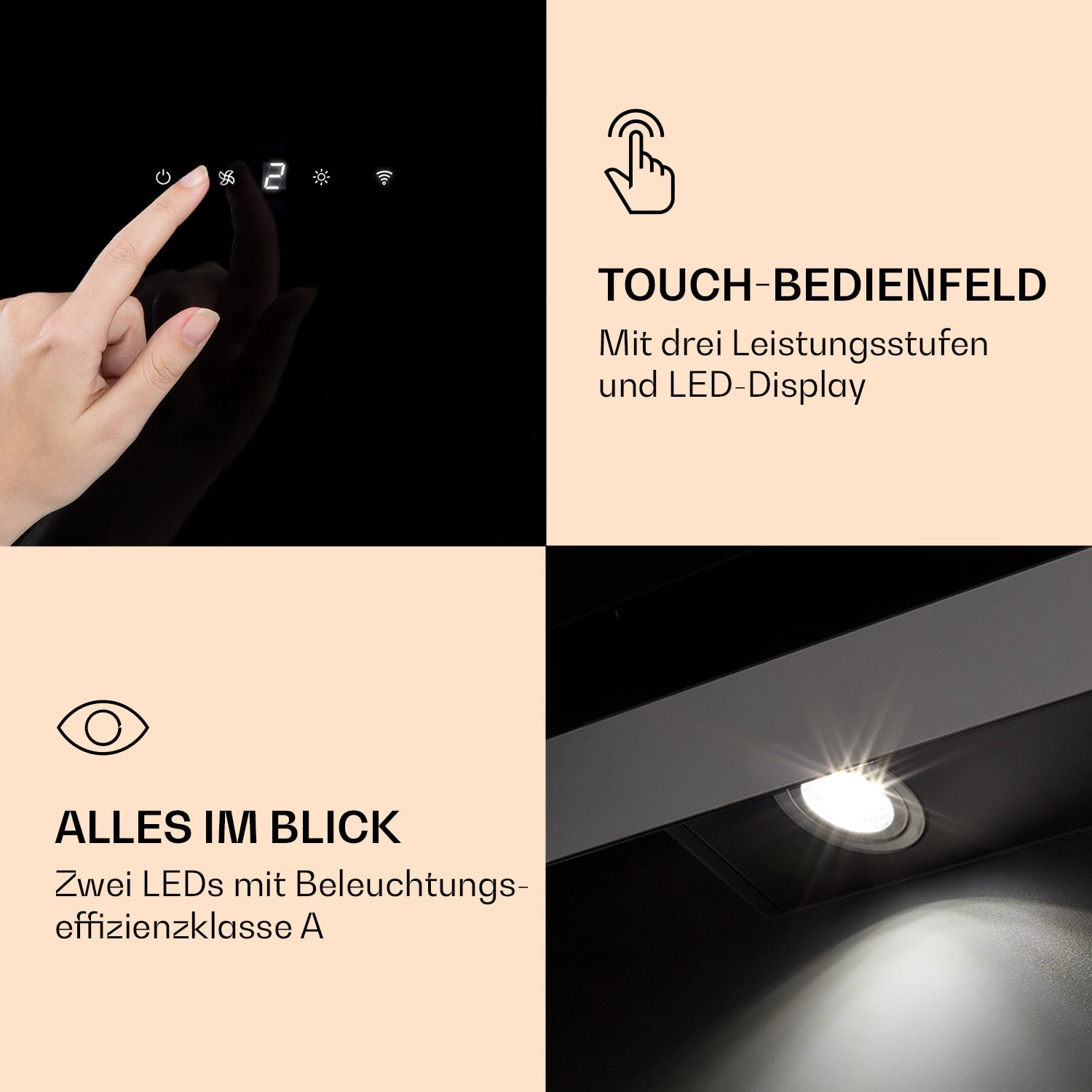 Aurora 90 Smart Dunstabzugshaube 550 M³/h 90cm Kopffrei Ambiente-Licht EEC A++ – Bild 6