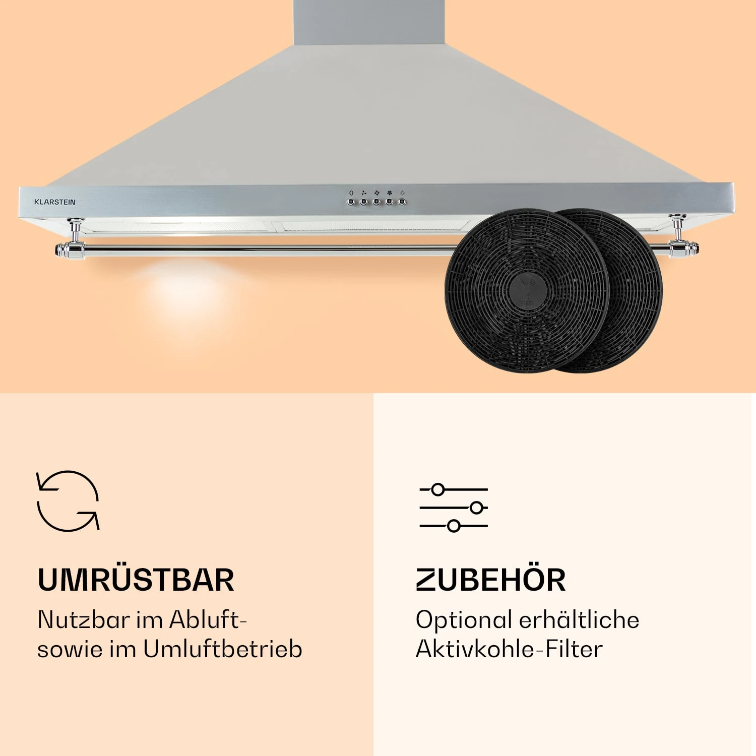 Montblanc 90 Dunstabzugshaube 610m³/h 165W 2x1,5W LED Reling – Bild 5