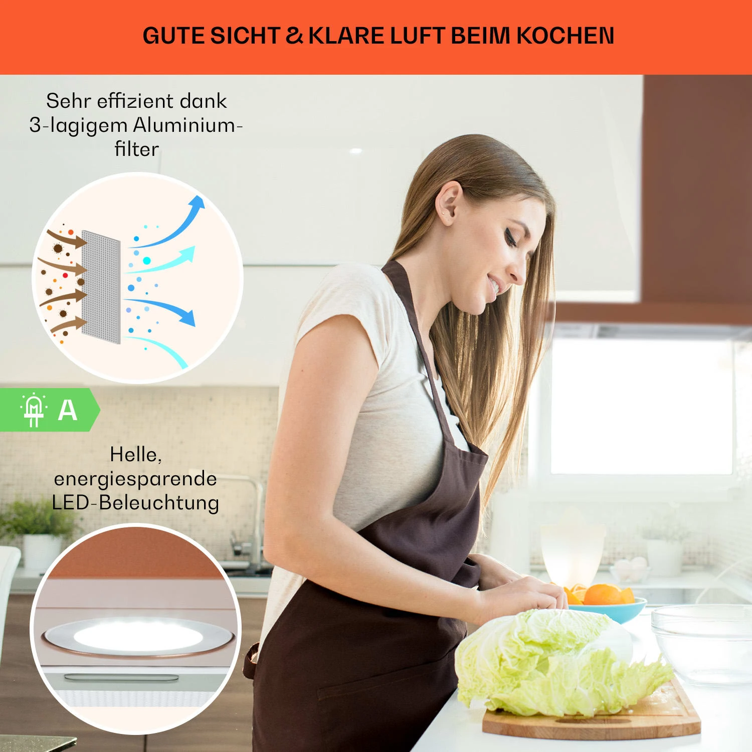 Limelight Dunstabzugshaube 90cm Wandhaube 600m³/h – Bild 4