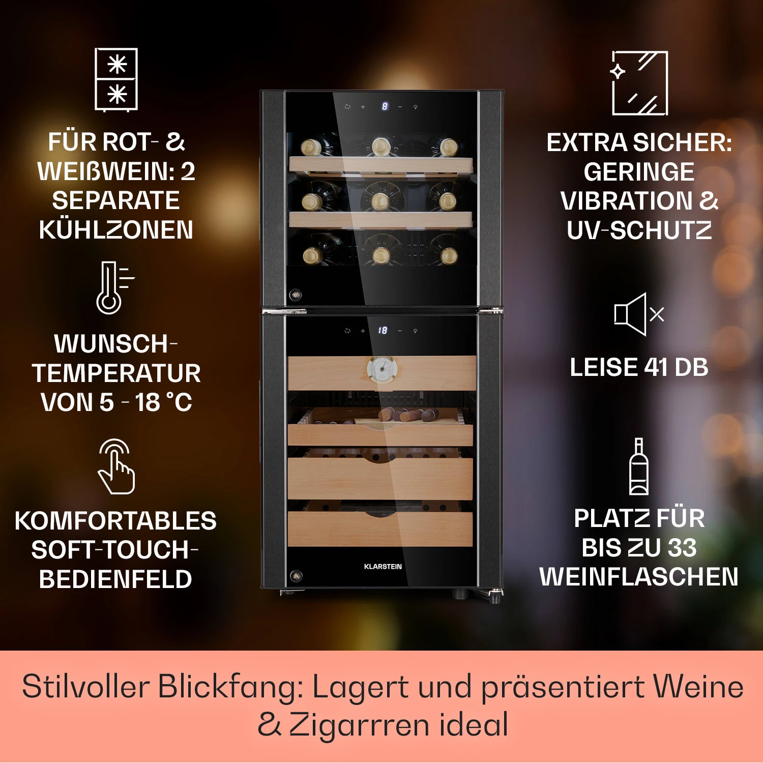 El Dorado 89 Humidor & Weinkühlschrank Touch 89L LED – Bild 2