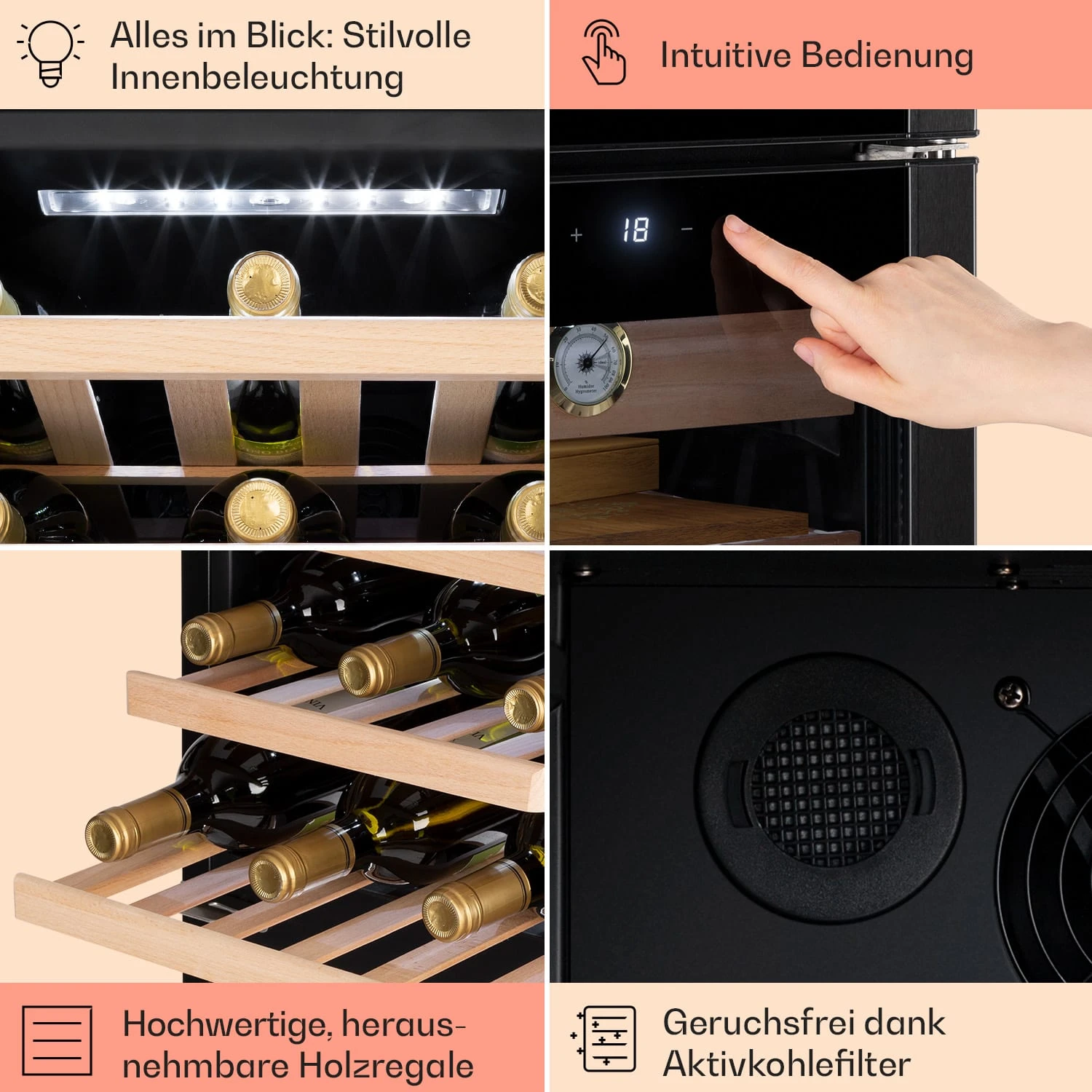 El Dorado 89 Humidor & Weinkühlschrank Touch 89L LED – Bild 5