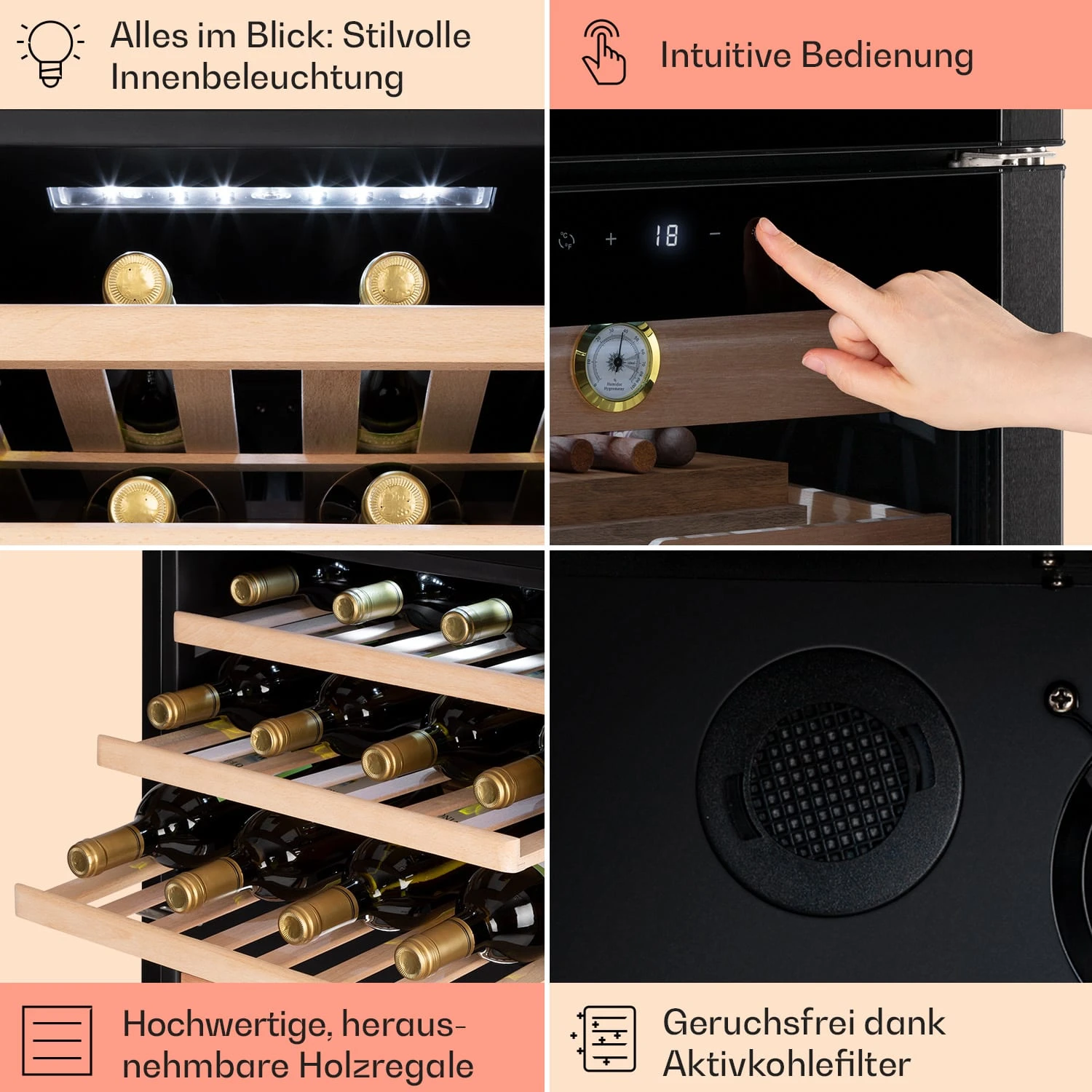 El Dorado 108 Humidor & Weinkühlschrank Touch 108L LED – Bild 5
